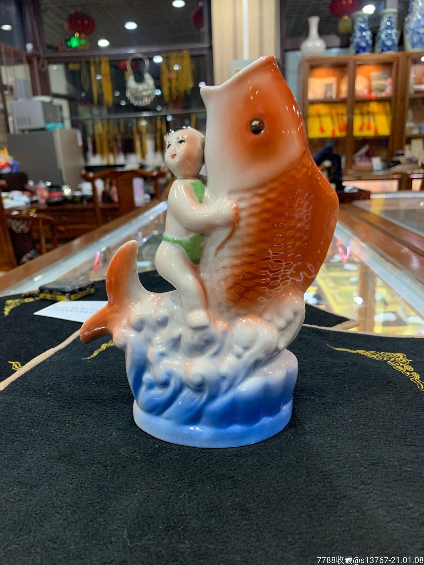 文革早期童子抱鱼_其他陶器_第1张_7788瓷器