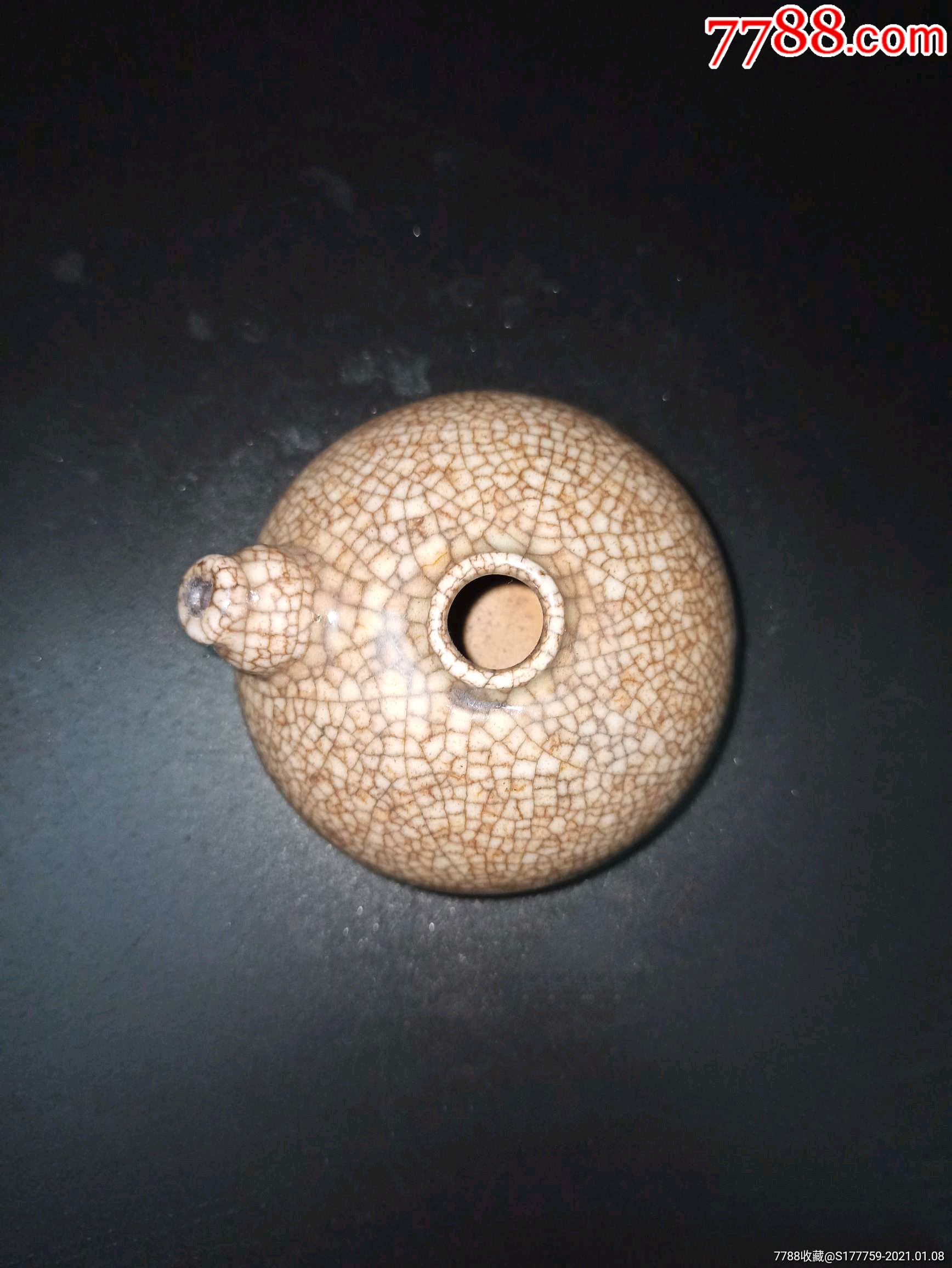 哥窑开片文房水滴砚滴包浆醇厚开片均匀造型别致选料精细用料考究胎质