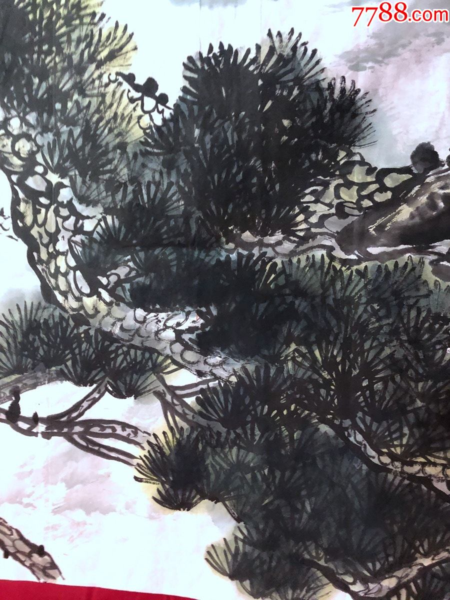 书画10293,著名画家【周仁辉】花鸟画,劲松高洁