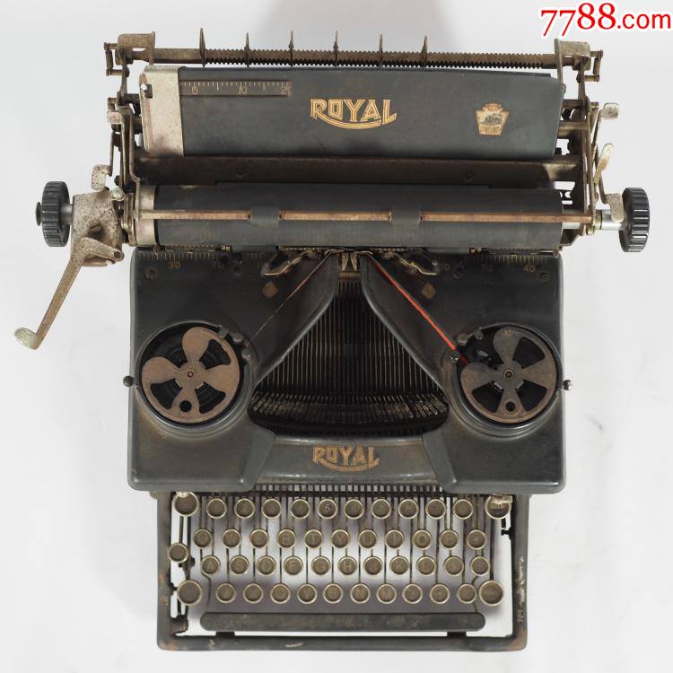 二手美国古董老物件royal10型老式纯机械英文打字机打印机瑕疵