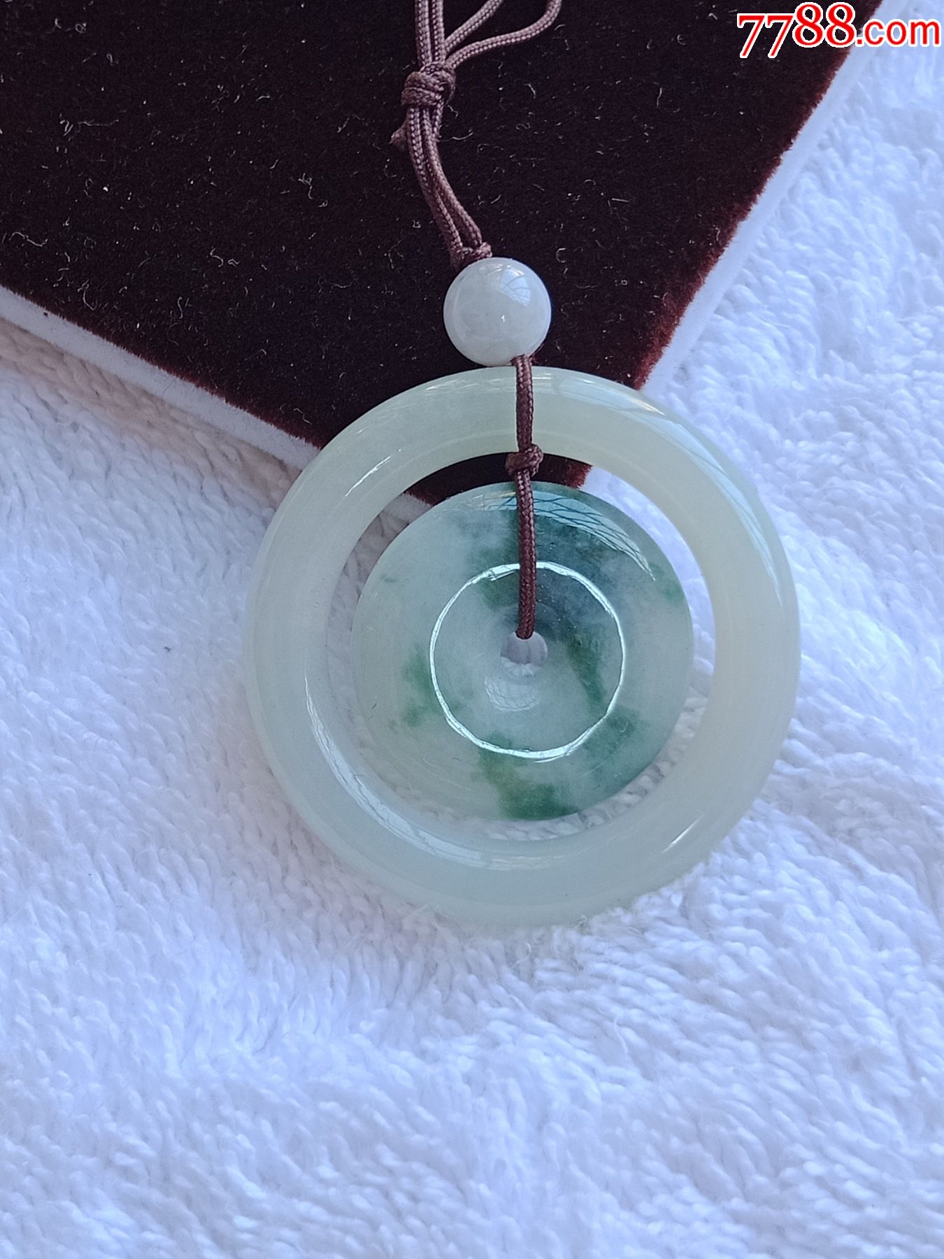 缅甸翡翠41-6飘花子母扣挂件(送证书)