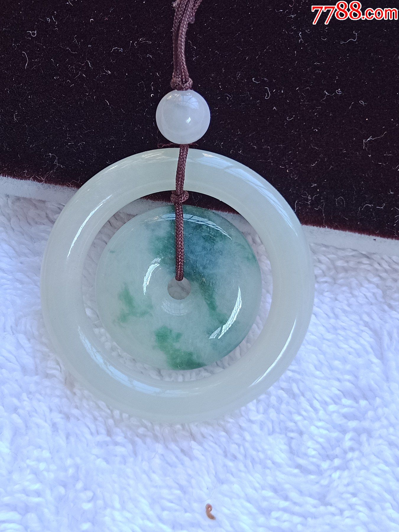 缅甸翡翠41-6飘花子母扣挂件(送证书)