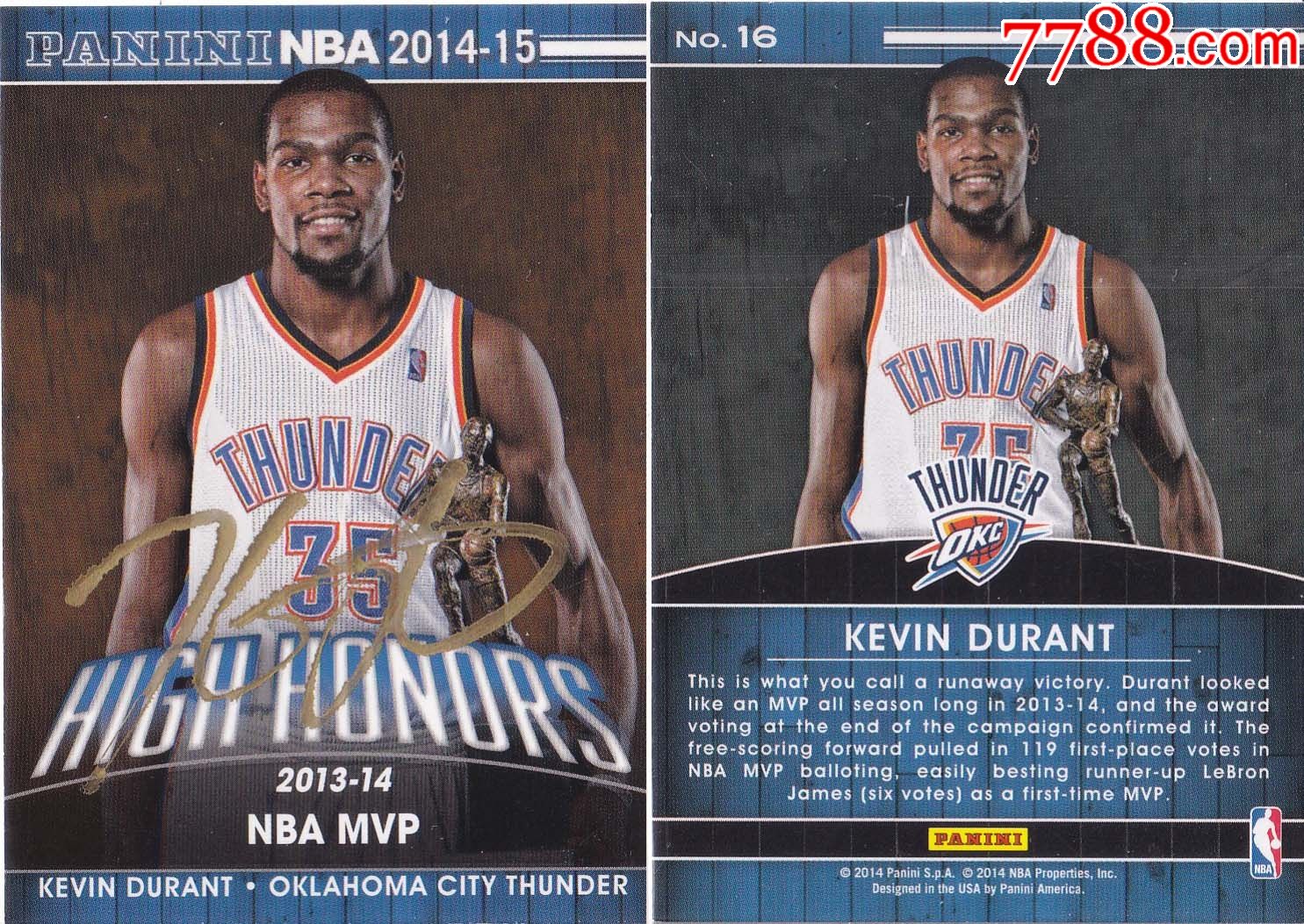 nba官方正品c-凯文·杜兰特亲笔签名-送礼佳品生日礼物收藏