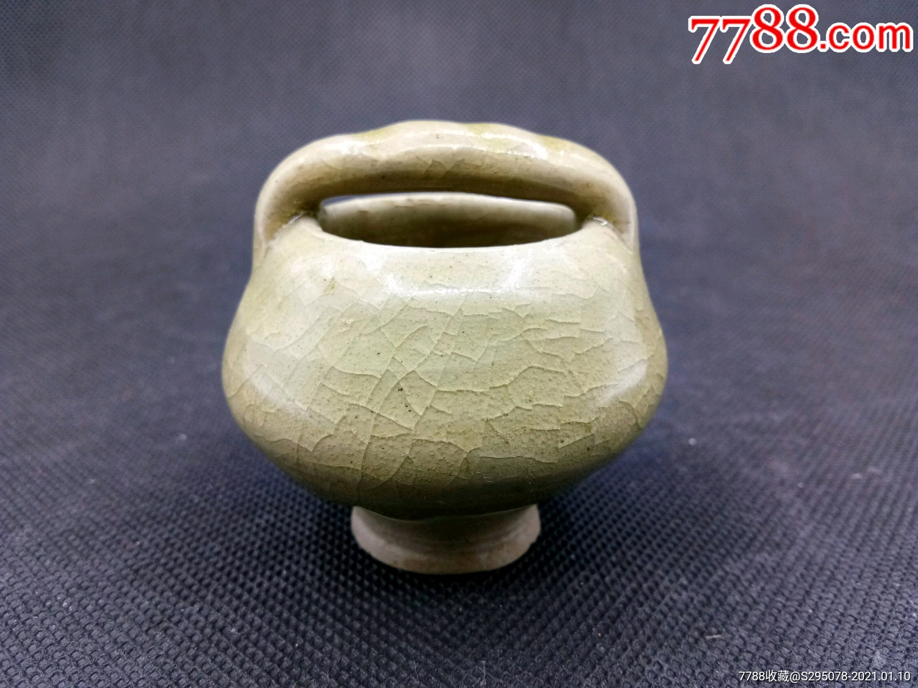 宋代越窑青瓷文房水桶型水盂老瓷器