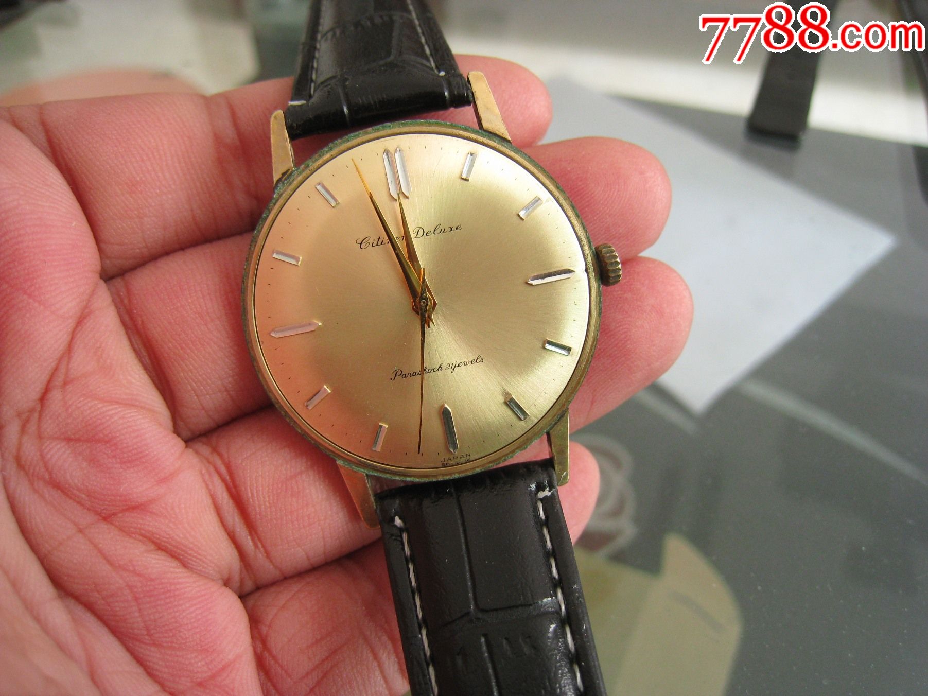 日本古董表包金西铁城125中古表(手动)男大脸猫