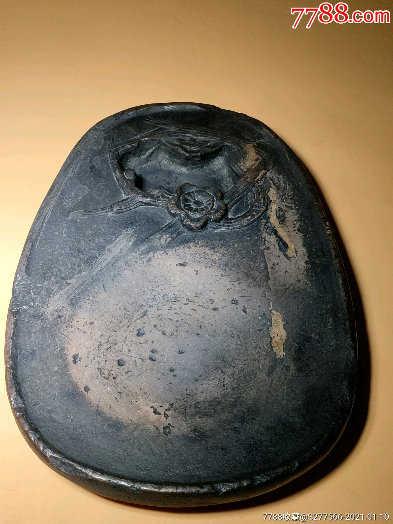 宋代雕刻梅花图四大名砚之澄泥砚