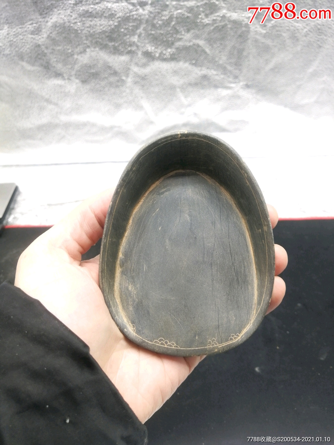 砚台古玩古董礼品书法唐代收藏马蹄砚唐黑石马蹄砚全品,文房茶室