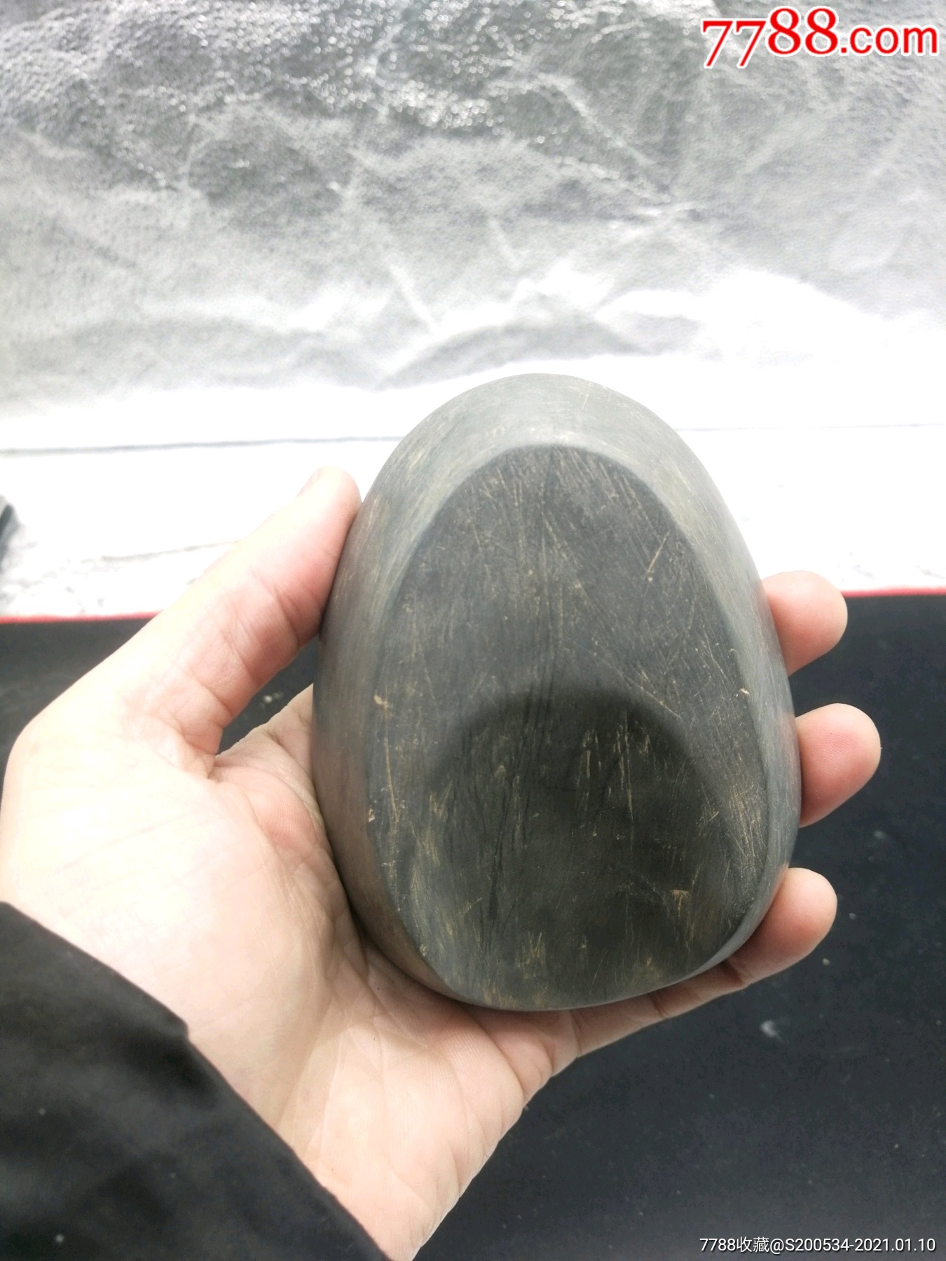 砚台古玩古董礼品书法唐代收藏马蹄砚唐黑石马蹄砚全品,文房茶室