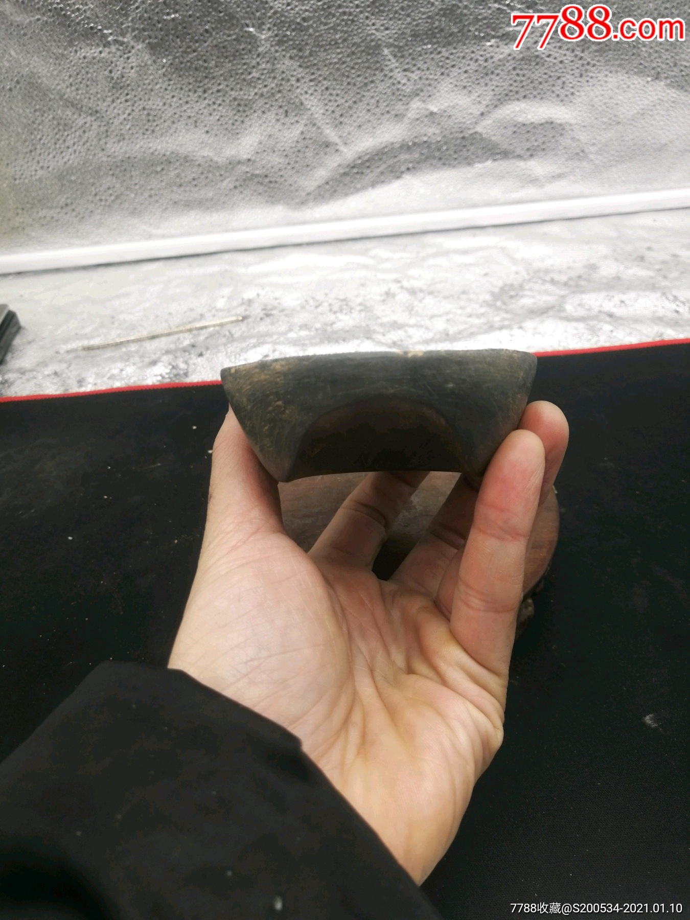 砚台古玩古董礼品书法唐代收藏马蹄砚唐黑石马蹄砚全品,文房茶室_歙砚