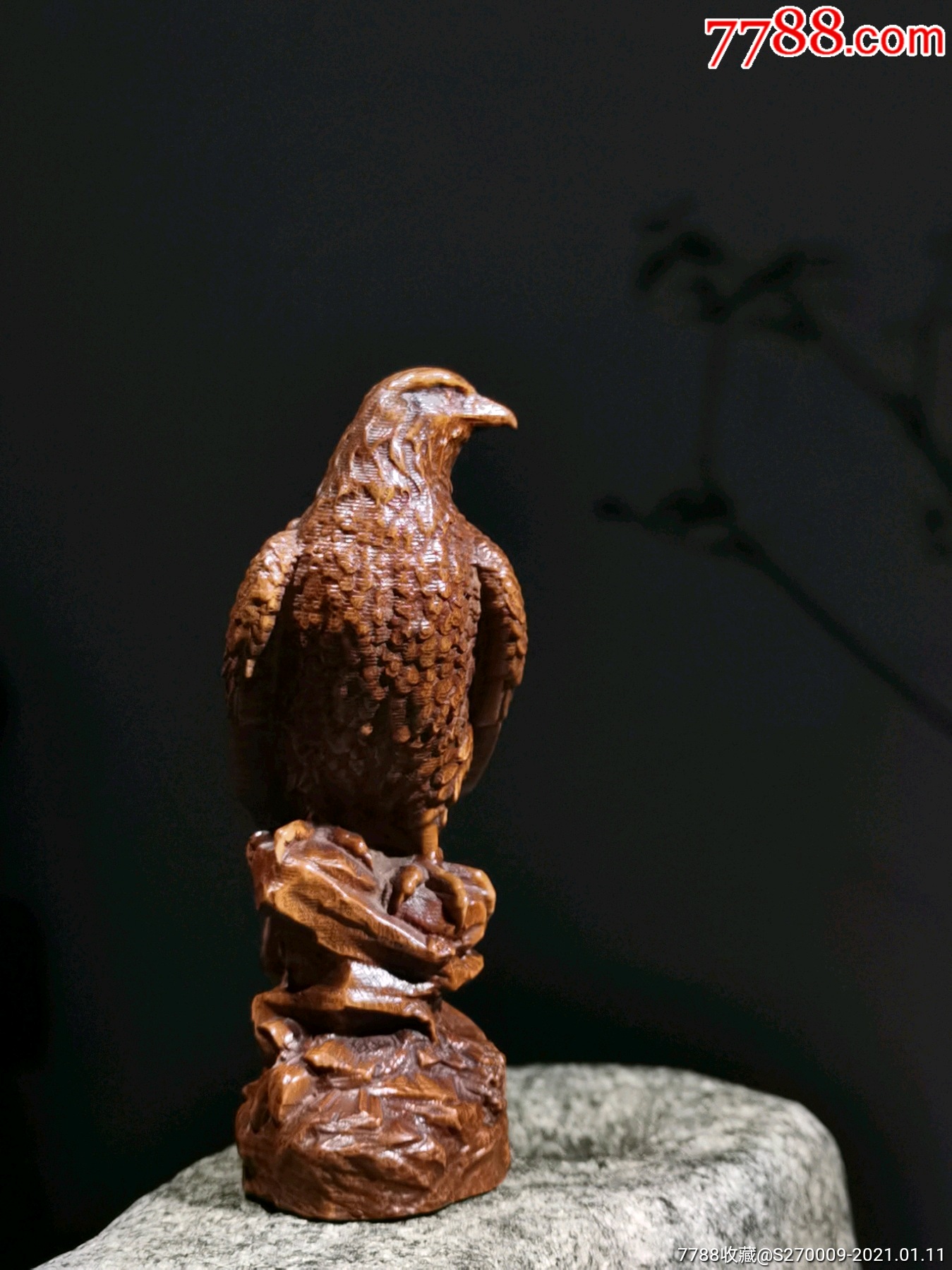 黄杨木老鹰案台摆件把玩件