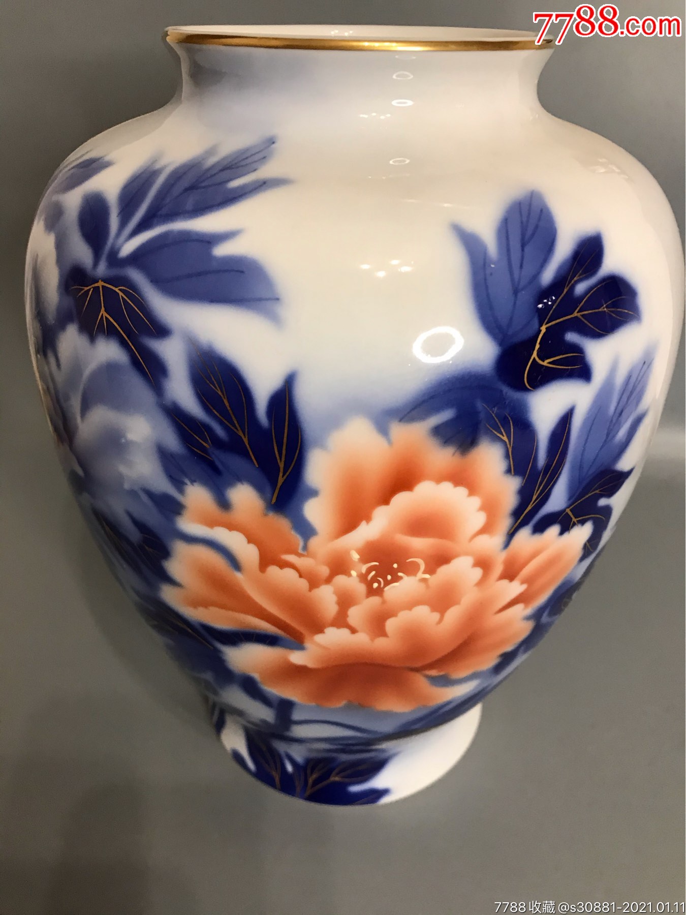日本深川制大花瓶-青花瓷-7788收藏