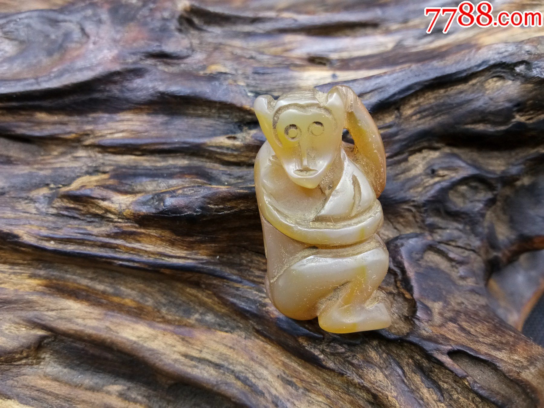 清代老玛瑙猴子