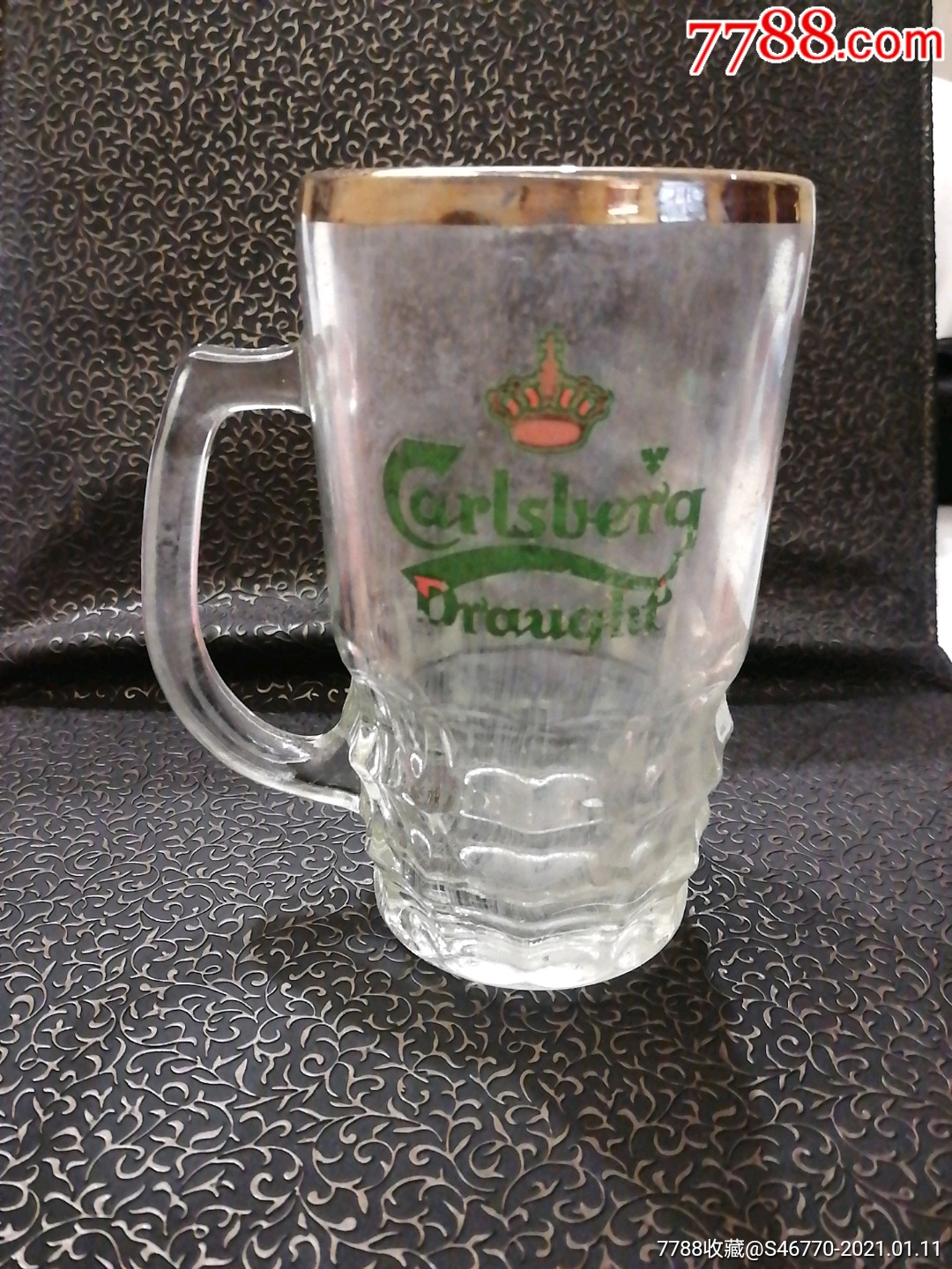 早期嘉士伯啤酒杯红标