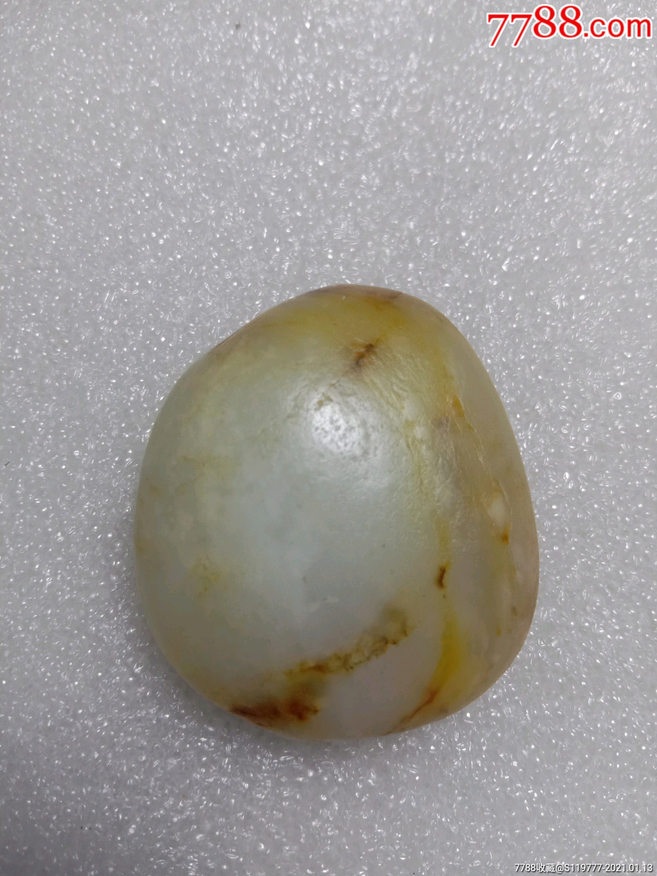 洒金皮白玉籽料-和田玉-7788绿松石