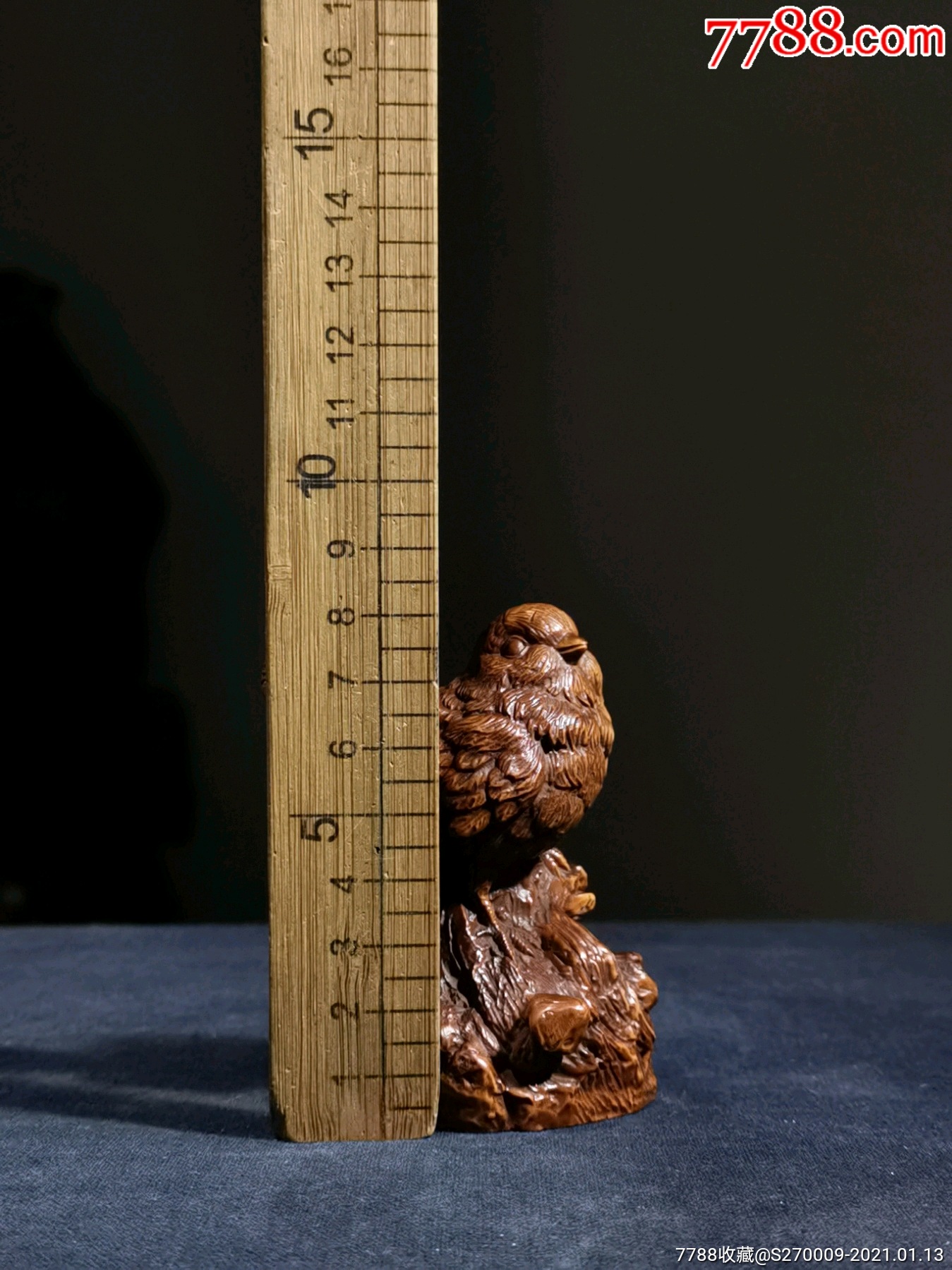 黄杨木翠鸟案台摆件把玩件