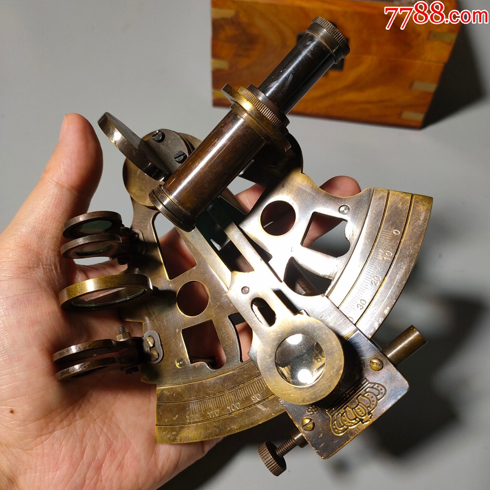 西洋古董苏联航海六分仪船用工具老物件工业风民俗办公摆件仪器8品￥2