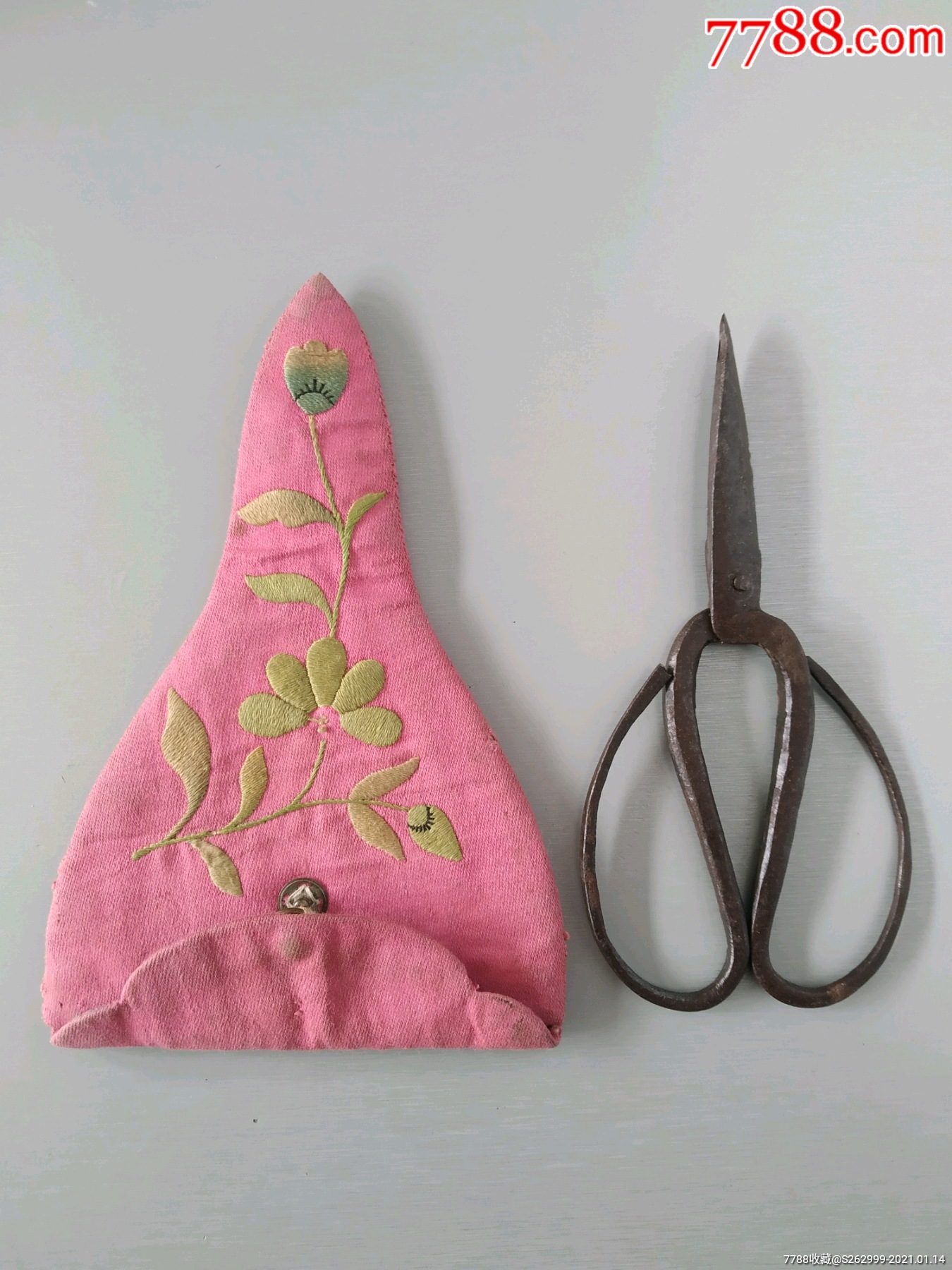 老绣品剪套,老刺绣剪刀_其他布艺品_图片收藏_回收价格_7788老酒收藏