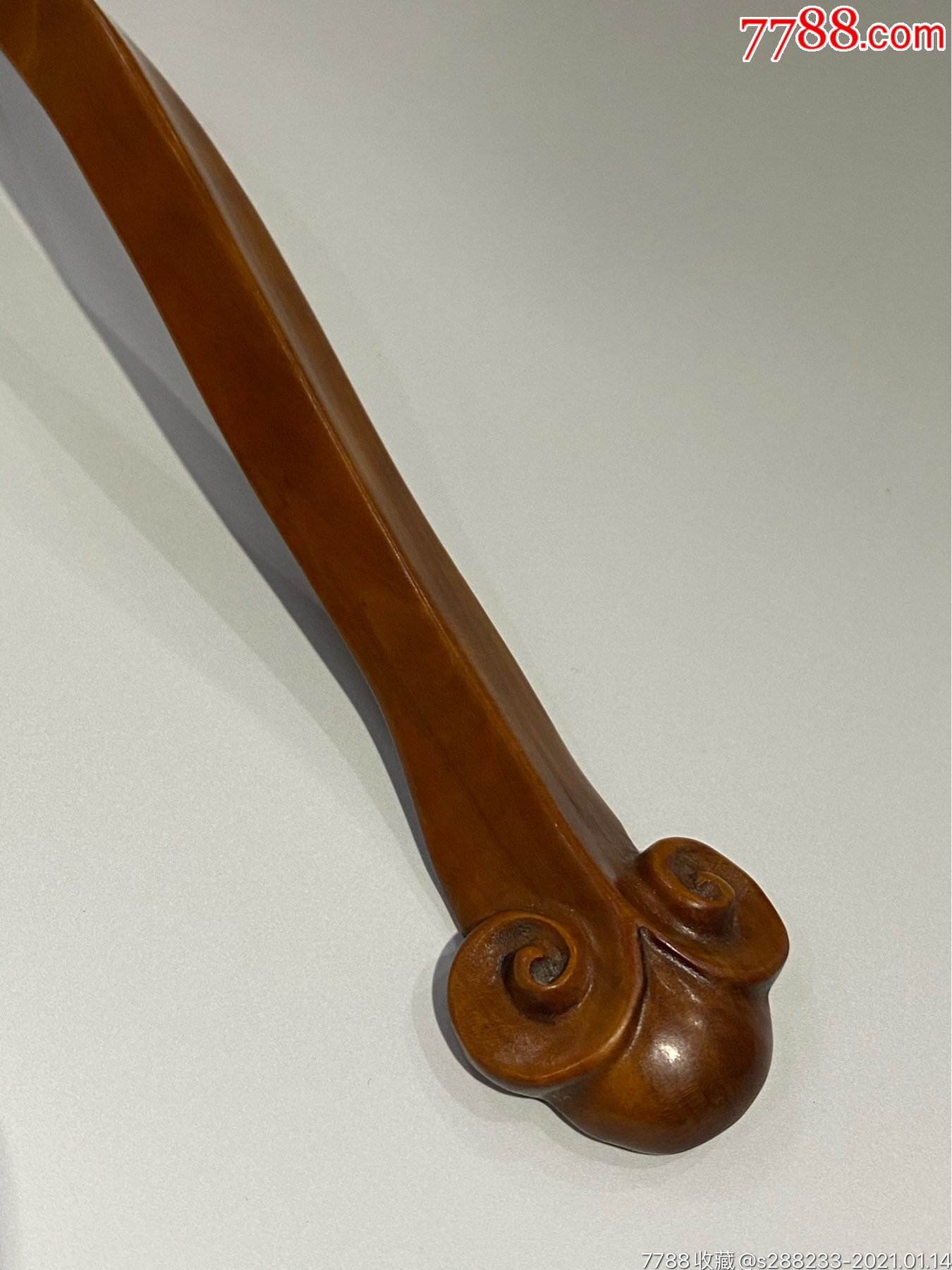 海外回流黄杨木如意_木雕摆件_鉴别图片_收藏价格_7788陶器收藏