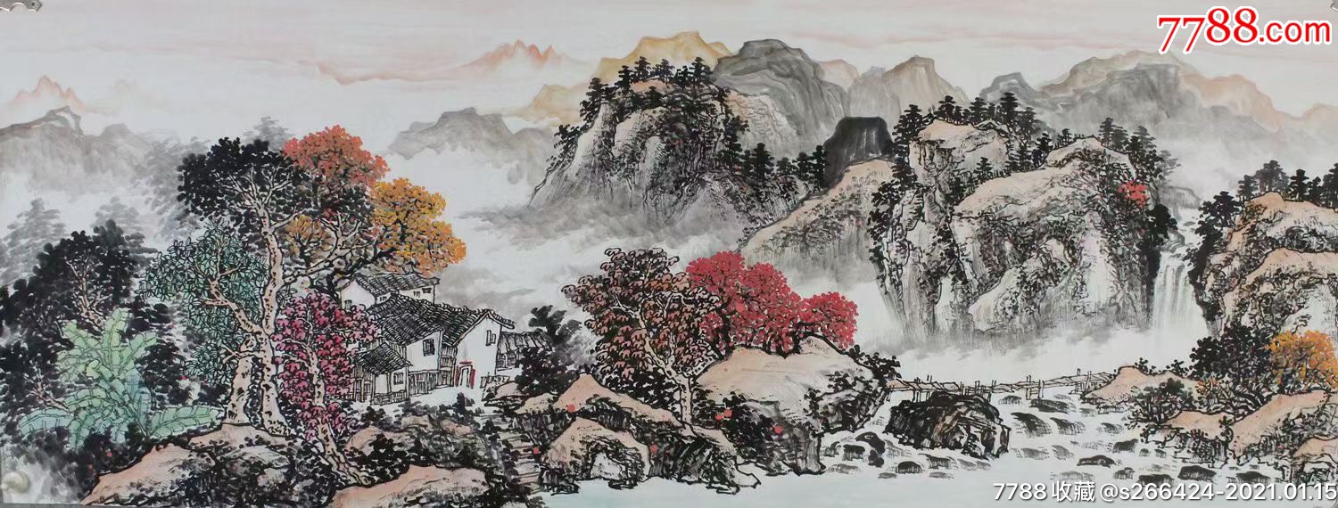 任茹意(福居宝地4幅)_山水国画原作_第2张_7788字画网