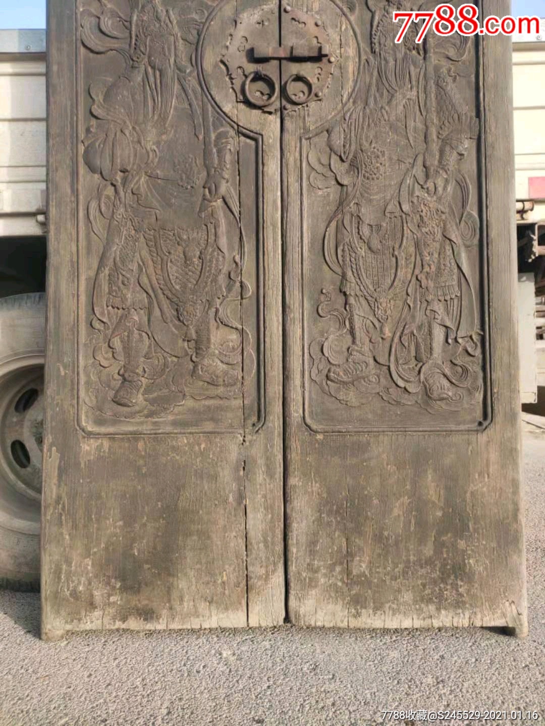 清代榆木门板大门