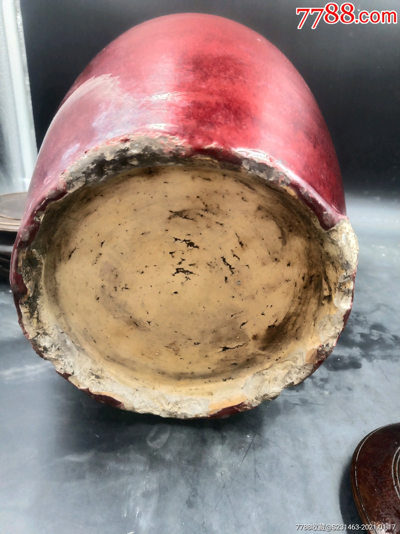 乾隆钧红釉大罐