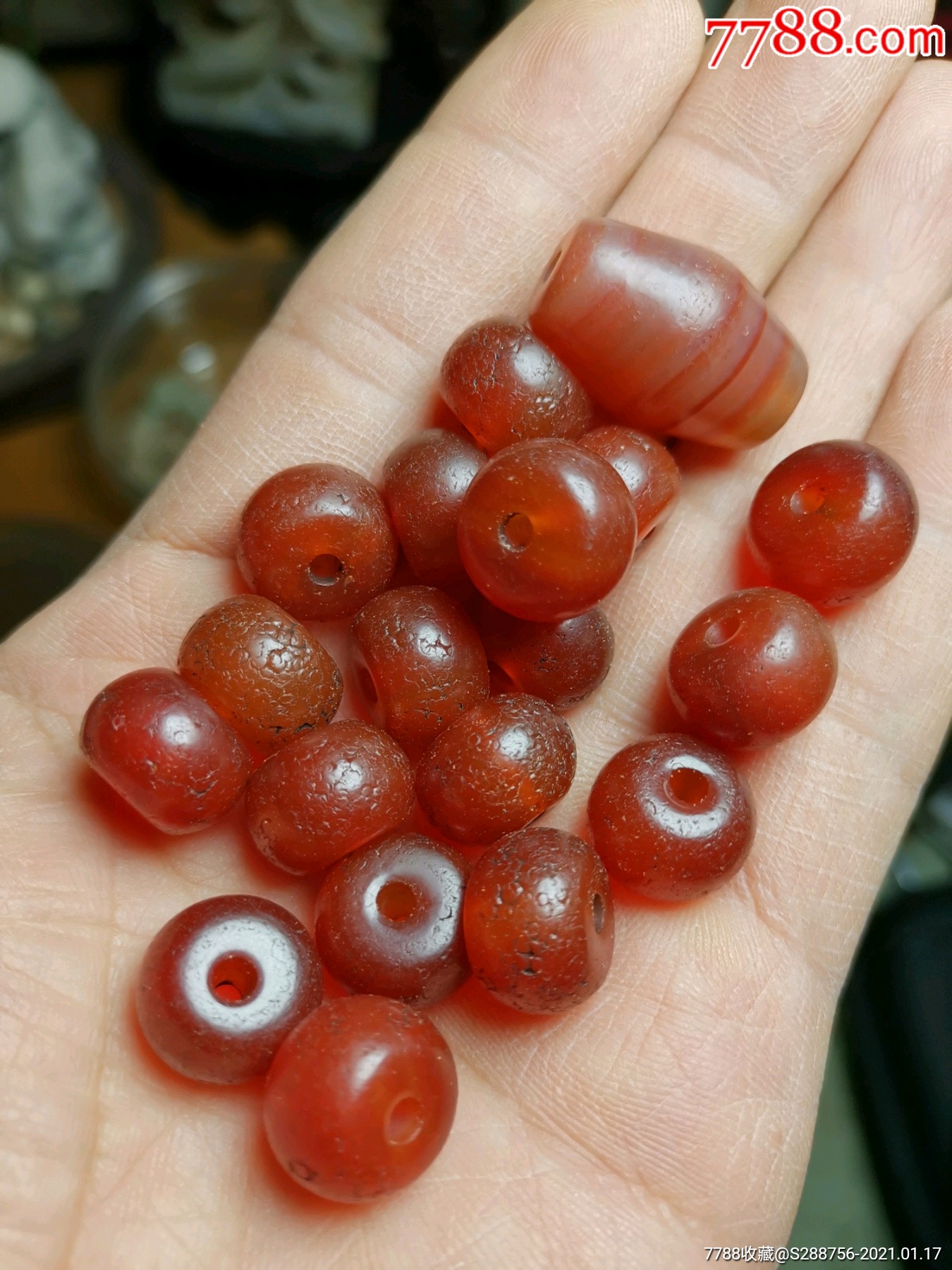 老玛瑙珠子-玛瑙-7788昌化石