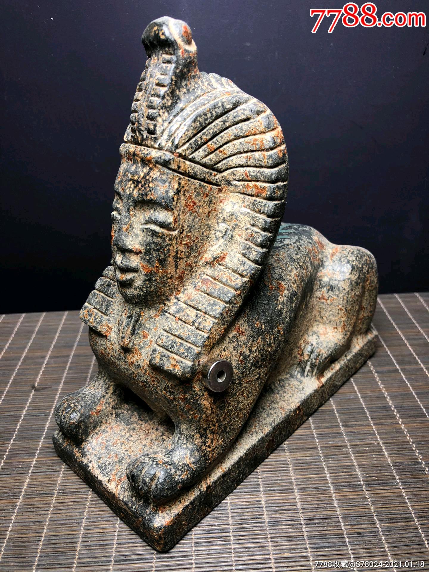 陨石埃及人面兽身,大摆件收藏精品_陨石_图片收藏_回收价格_7788老酒