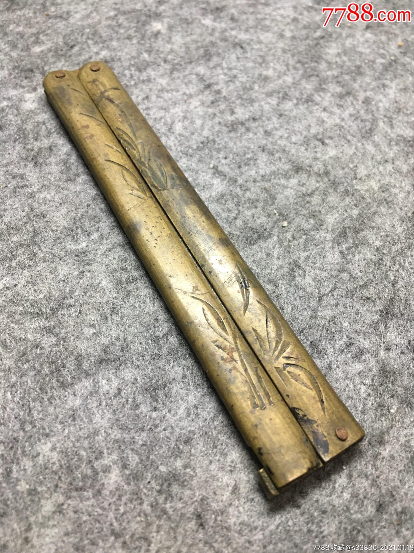 00504清代文房裁纸刀,刻花