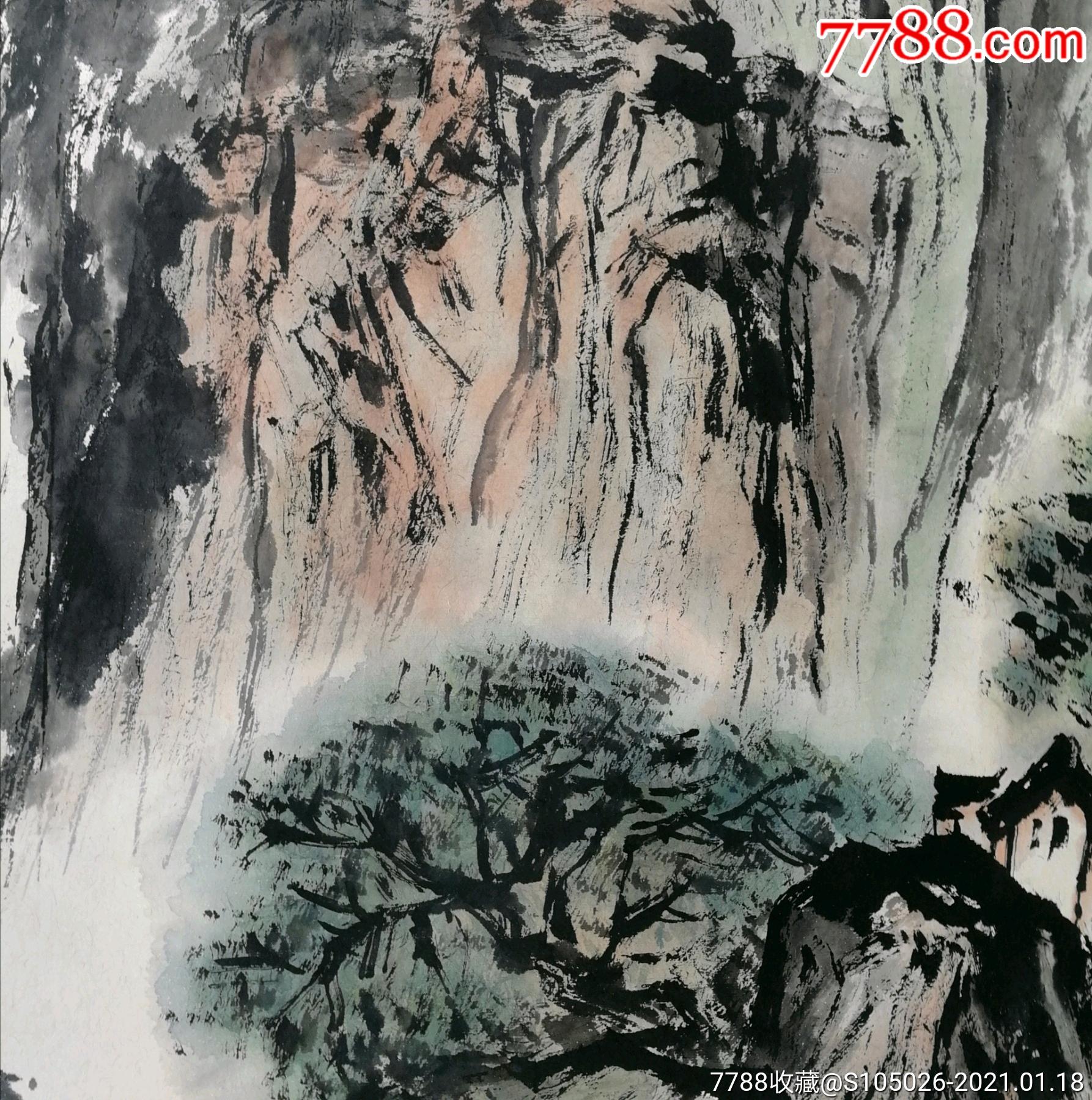 国画大师秦岭雲原装裱山水精品国画