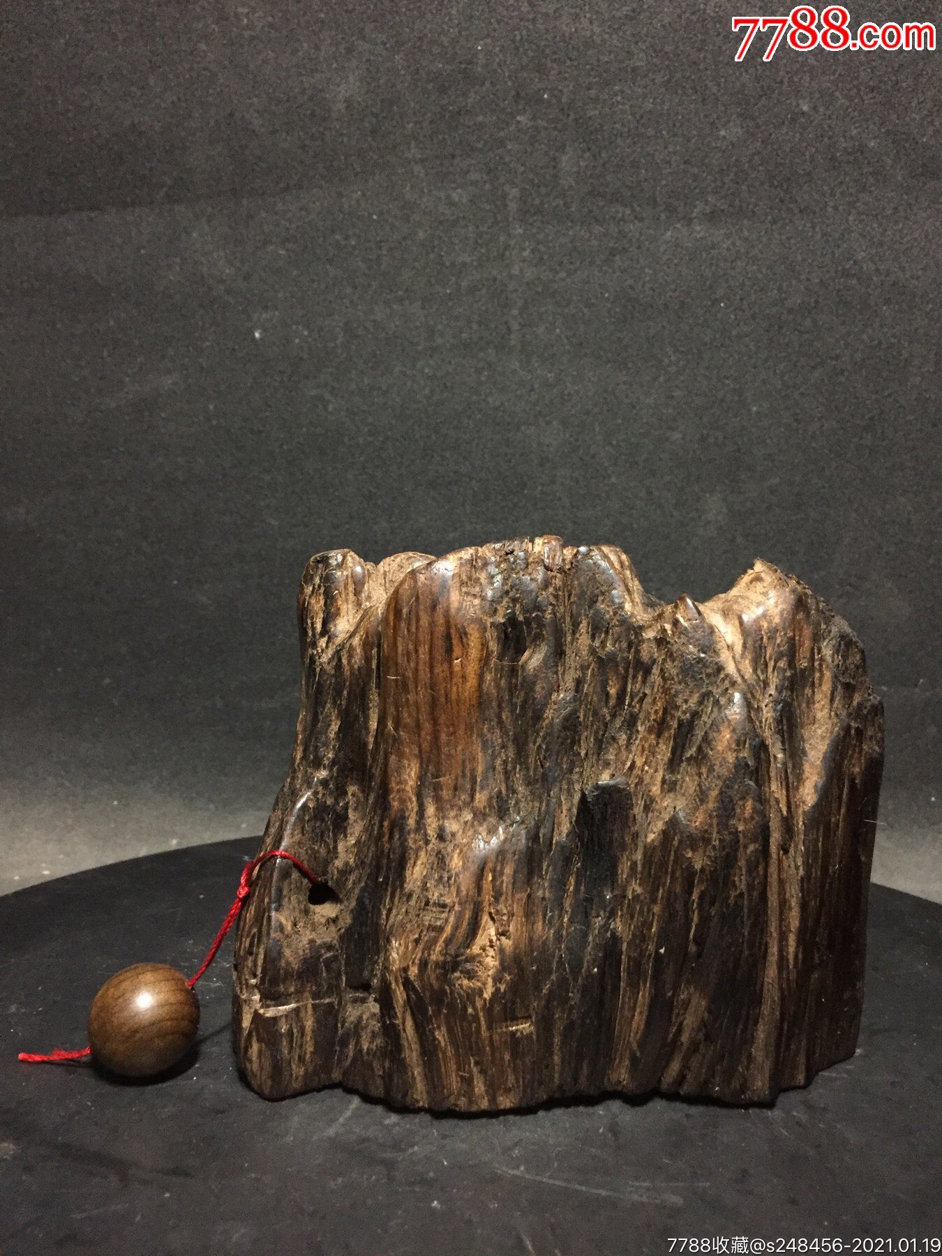 老木雕金丝楠木山子古玩清代摆设雕摆件木器雕塑艺术古物如图-木雕