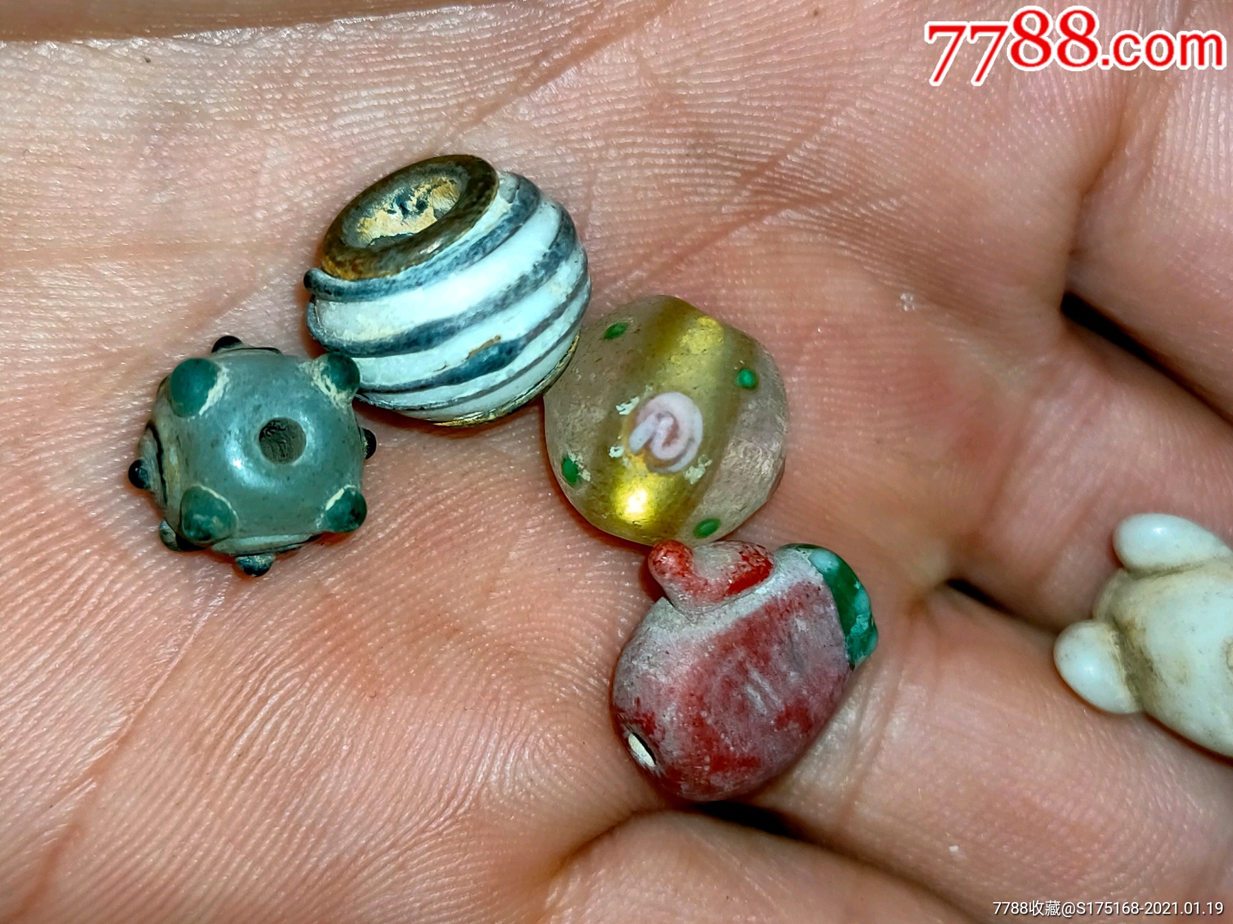 高年份料器珠子5颗