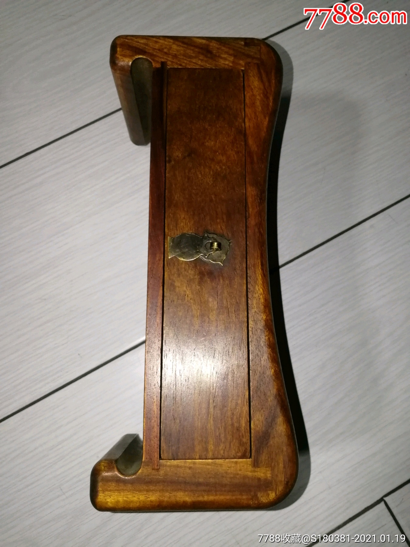 古玩杂项木器收藏实木花梨木机关枕木枕木盒枕头保健颈椎枕香料枕头