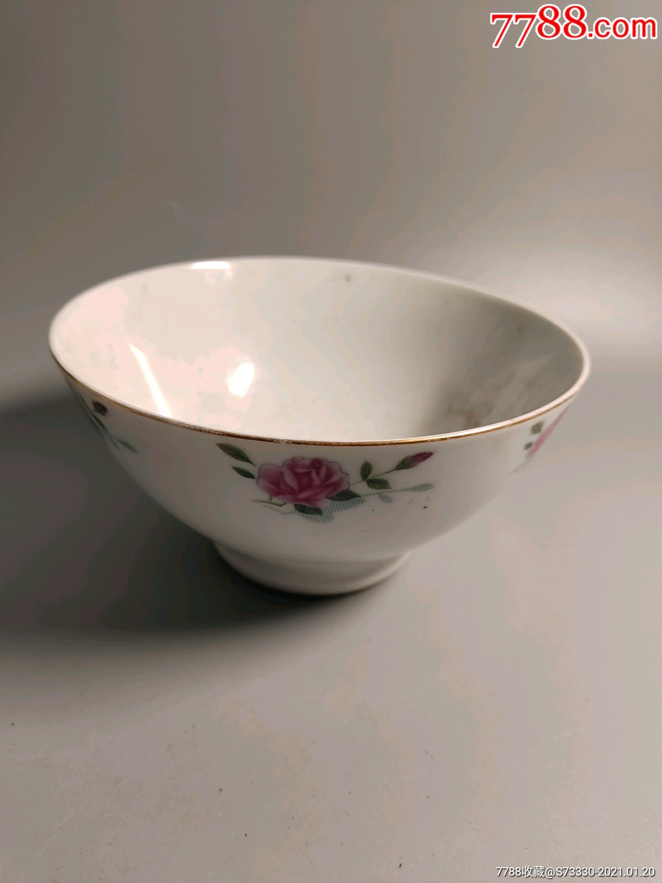 567瓷器醴陵星火1972玫瑰花大碗一只2