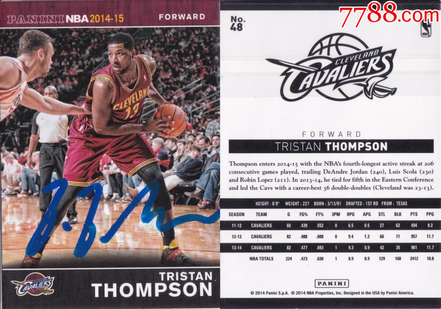 nba官方正品-特里斯坦·汤普森亲笔签名-送礼佳品生日礼物珍藏_球星卡