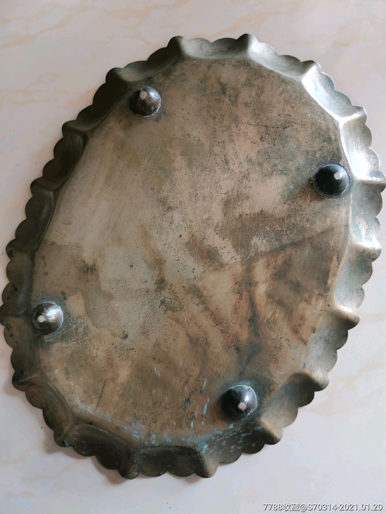 铜盘子果盘老铜盘_铜杂件_作品图片_收藏价格_7788纸艺