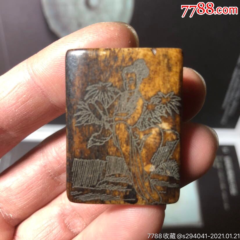 清朝骨刻人物牌子