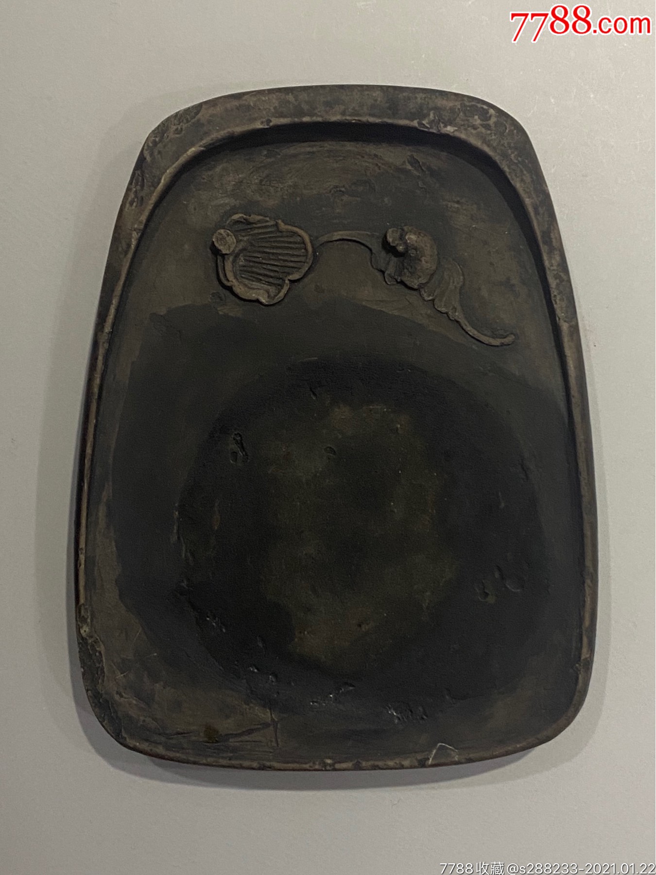 清代福寿临门澄泥砚