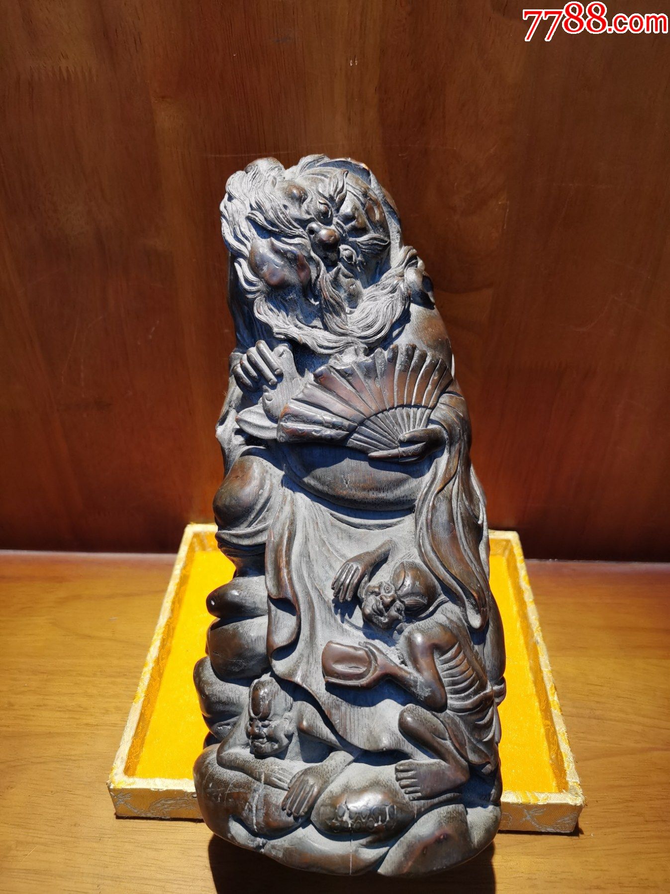 竹刻民间题材钟馗摆件