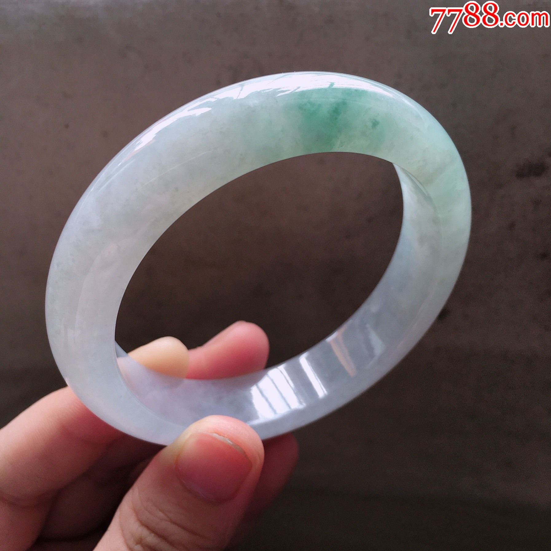 天然翡翠a货老坑正圈玉手镯冰糯种飘花水润玉镯子