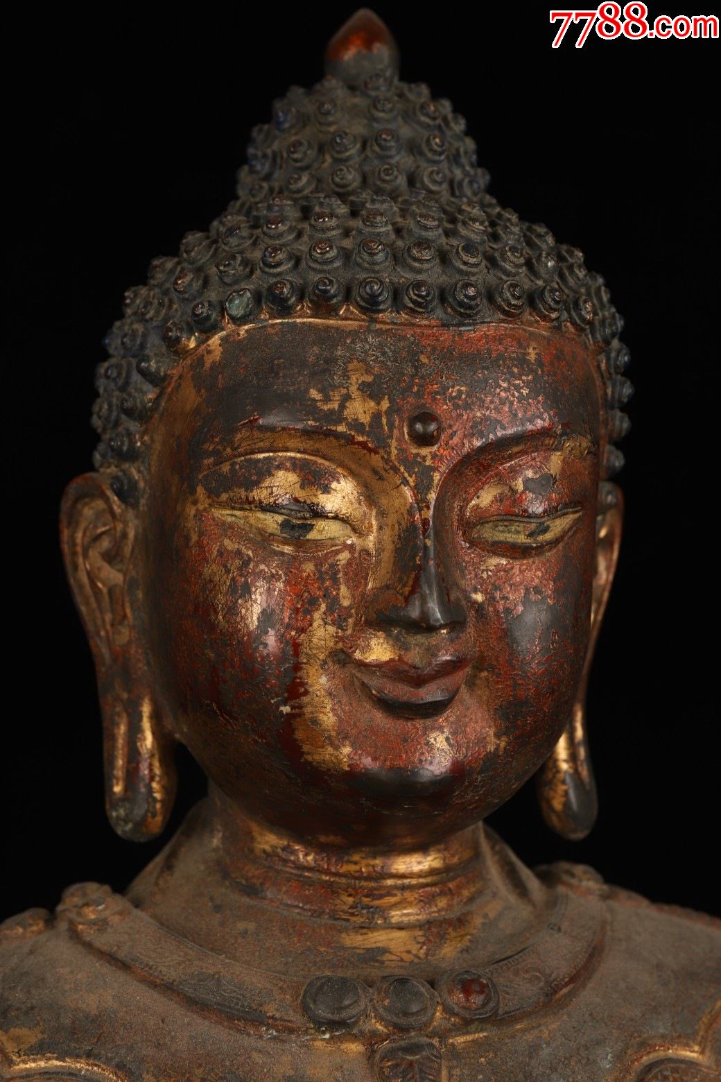 藏家旧藏-铜鎏金"释迦牟尼"造像_佛像/造像_第6张_7788茶具