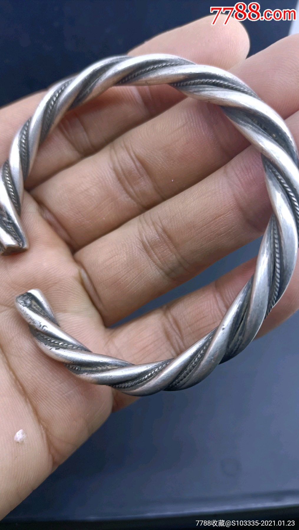 银器杂件收藏老银绞丝银手镯真品收藏