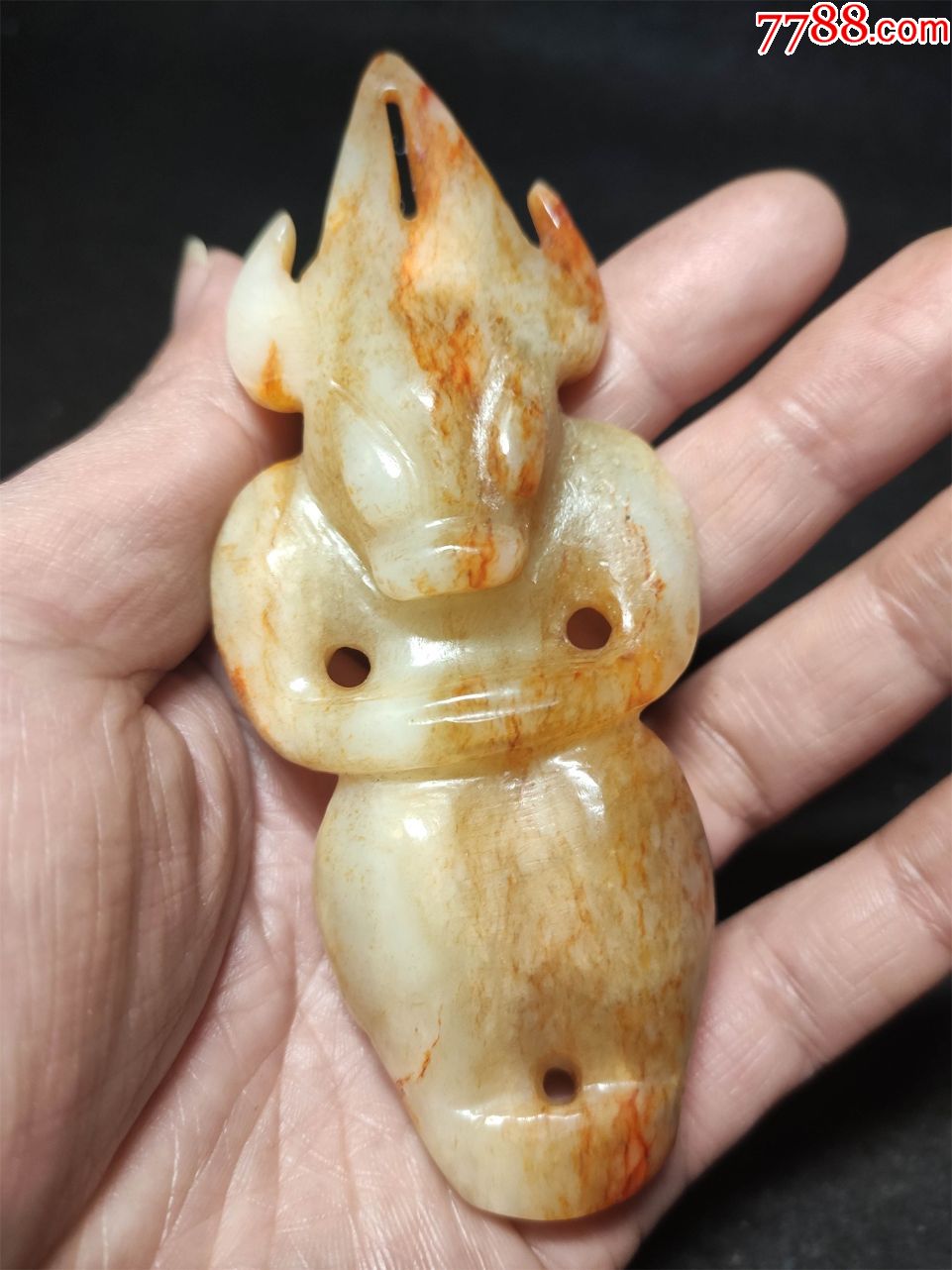 和田玉红沁太阳神