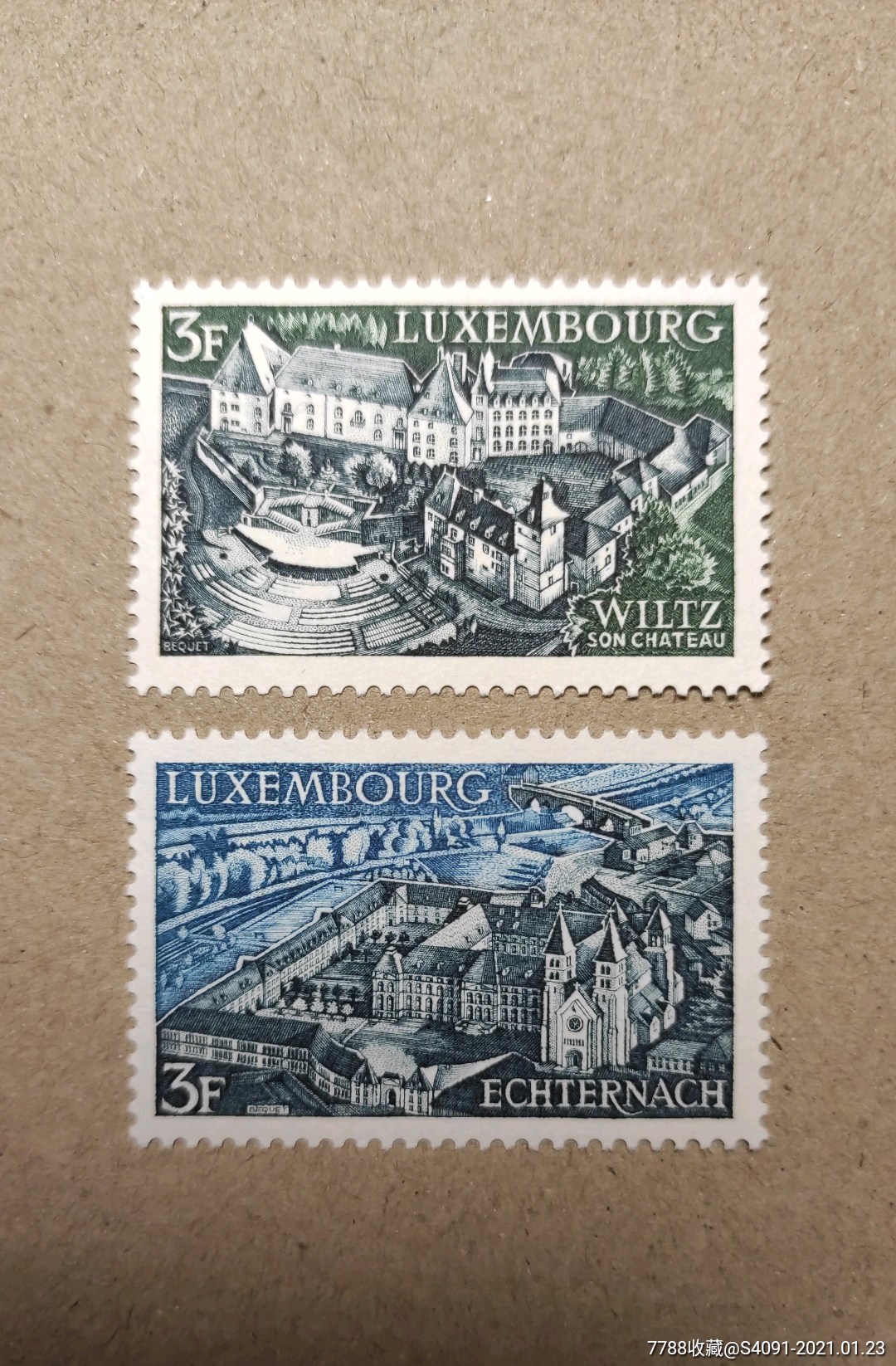 雕刻版卢森堡69年2全新-欧洲邮票-7788钢笔收藏