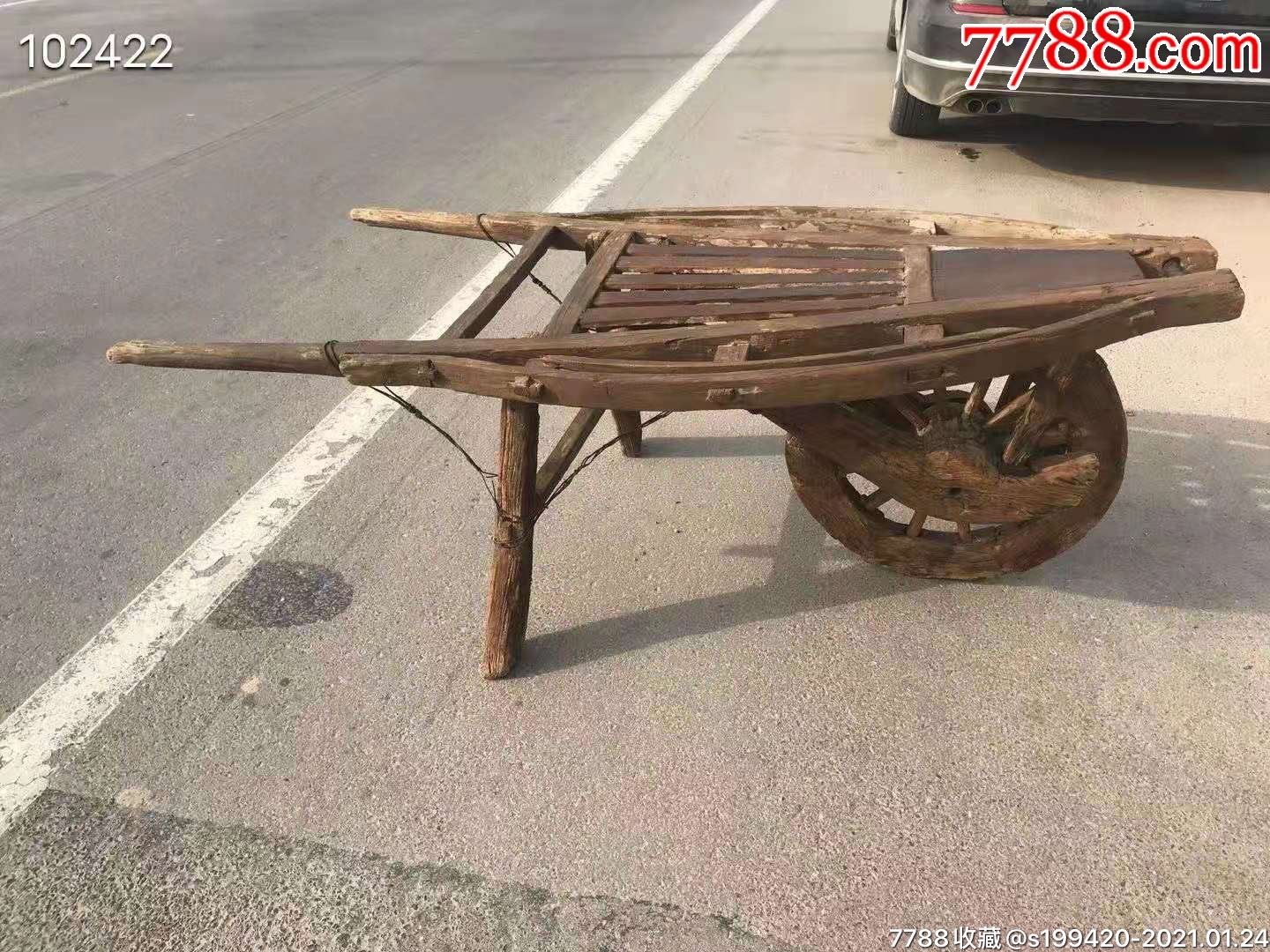 民俗精品,木推车.完整包老.