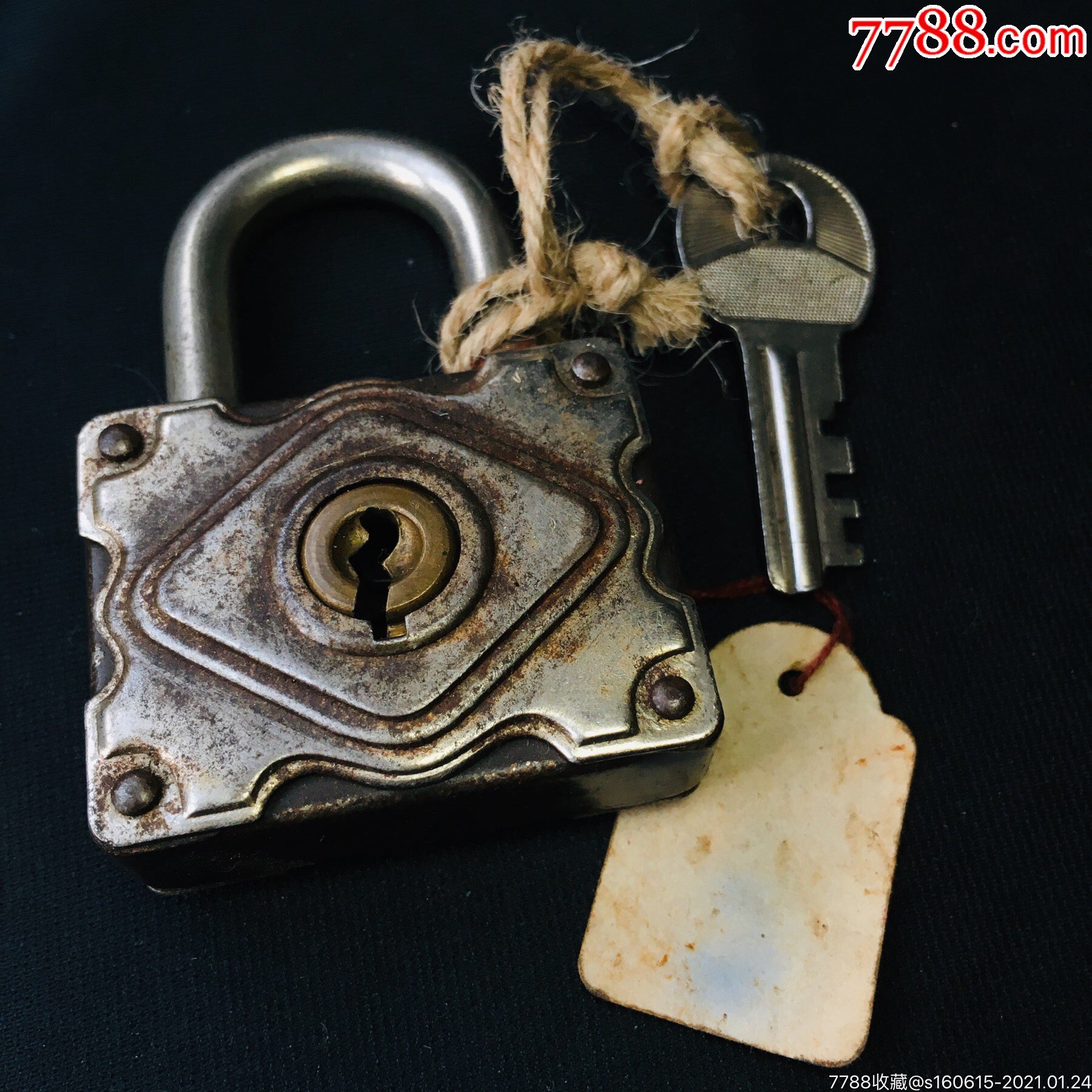 机械朋克风格西洋古董锁老铁锁老铜锁具收藏精品