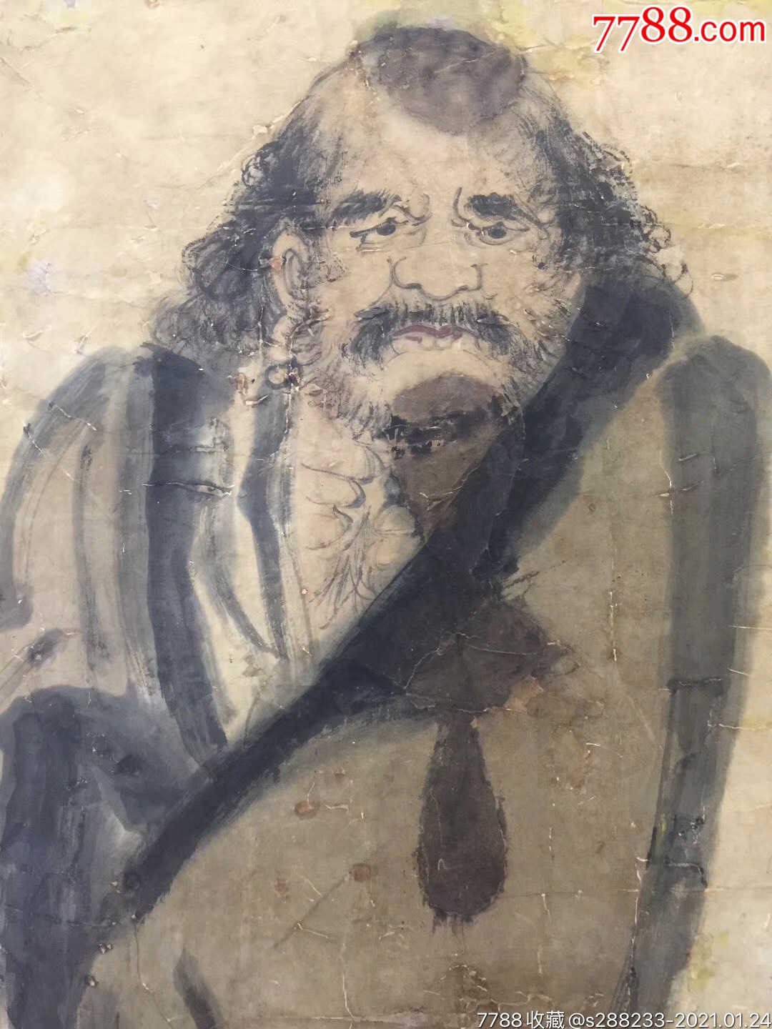 清代著名画家李霞达摩图