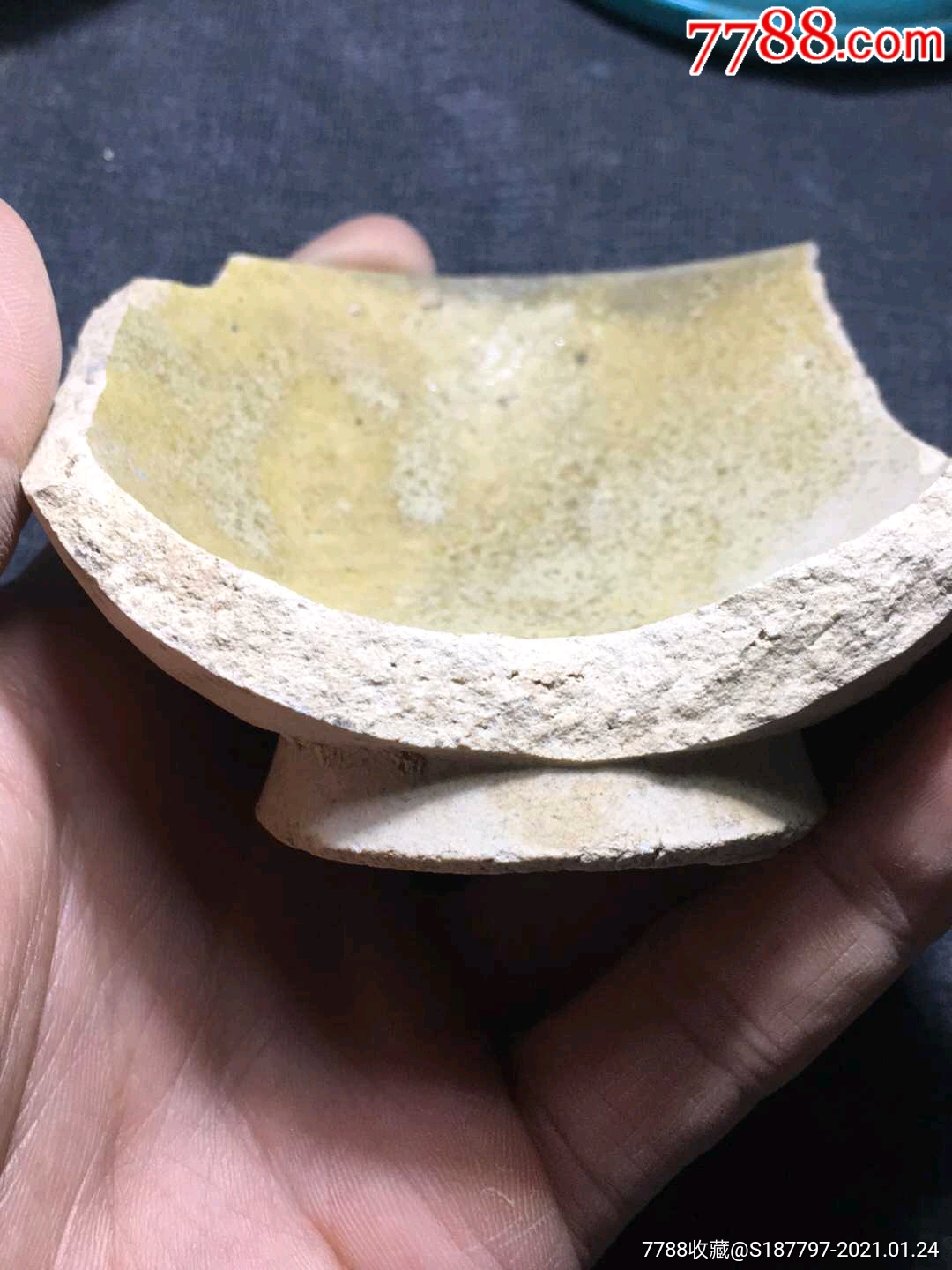 隋代巩县窑瓷片标本-黄釉瓷-7788老算盘收藏