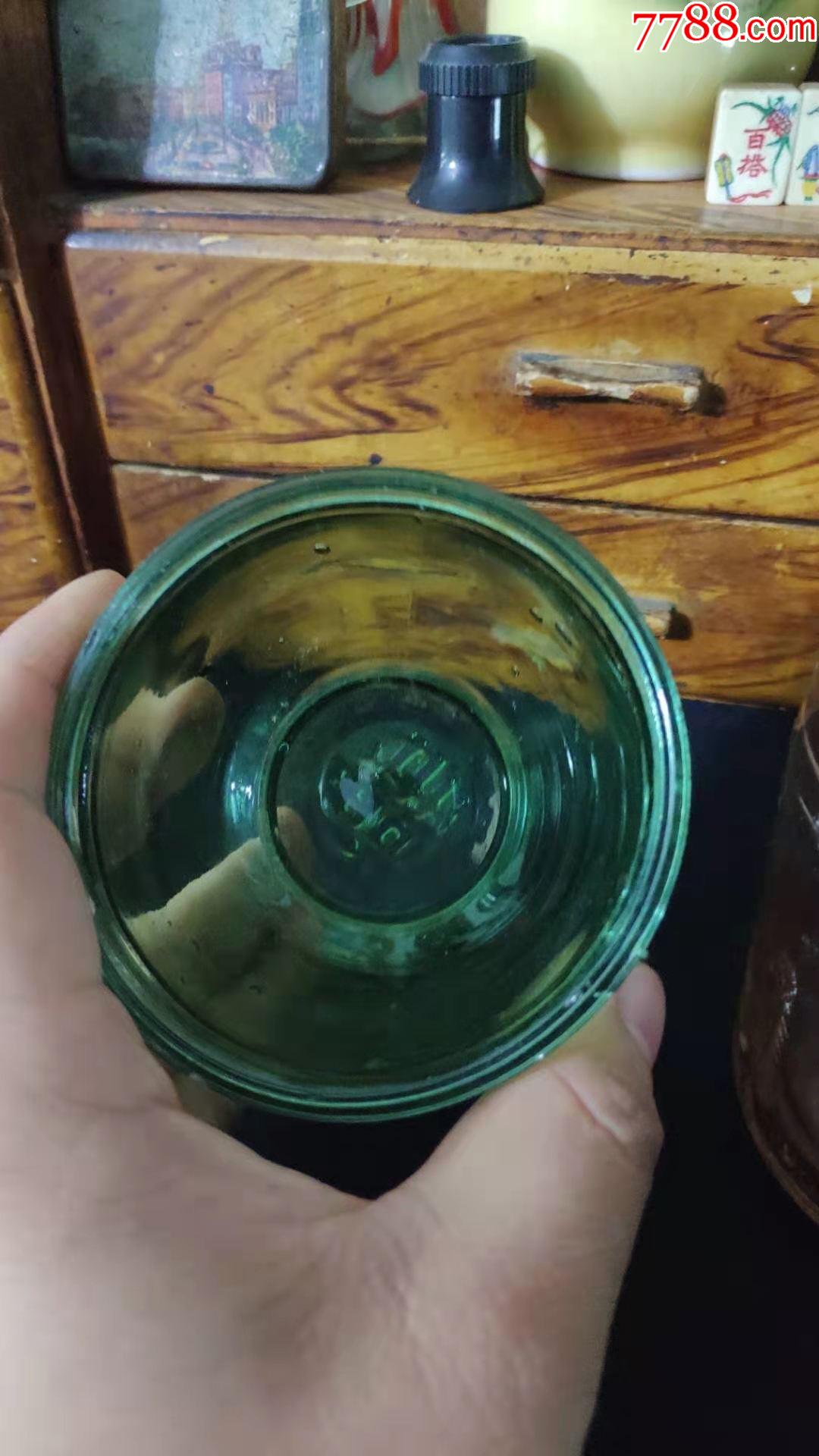 上世纪70-80年代花卉图案厚壁玻璃制老式玻璃杯3只合售民俗老物品.