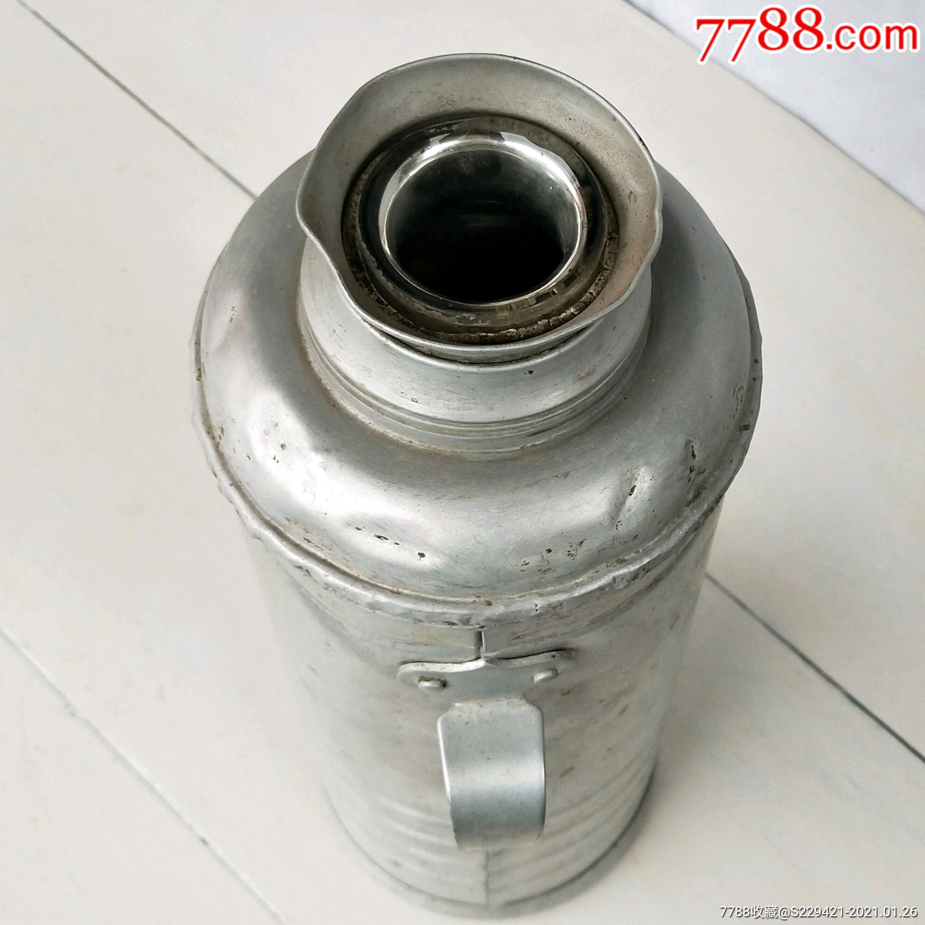 老物件金属铝壶外套铝热水瓶铝壳开水桶怀旧装饰收藏品-铝壶/铝器