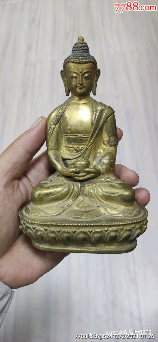 清代鎏金释迦摩尼成道像-铜像/铜佛像-7788收藏